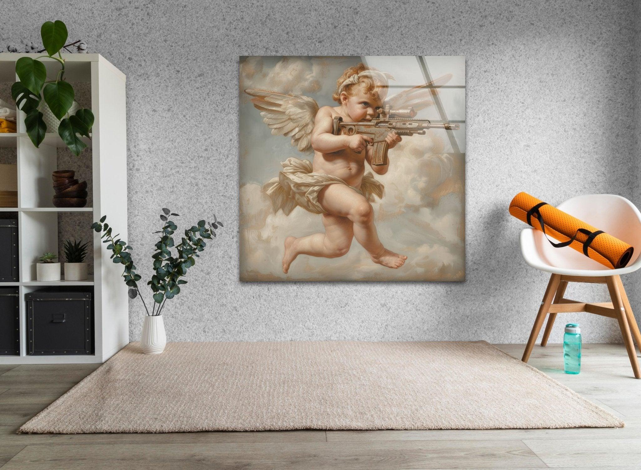 Baby Angel Glass Wall Art - Handcrafted Nursery Decor for Baby Rooms, Christening Gifts & Home Wall Decor | Perfect for Nurseries, Bedrooms & Spiritual Spaces