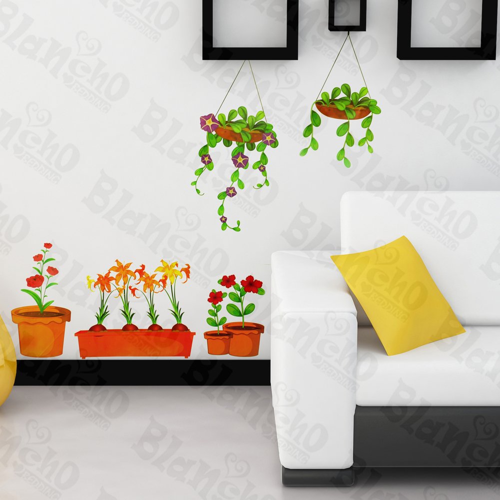 Pot Culture - Botanical Wall Decals & Stickers for Home Decor | Perfect for Living Room, Nursery & Office Spaces