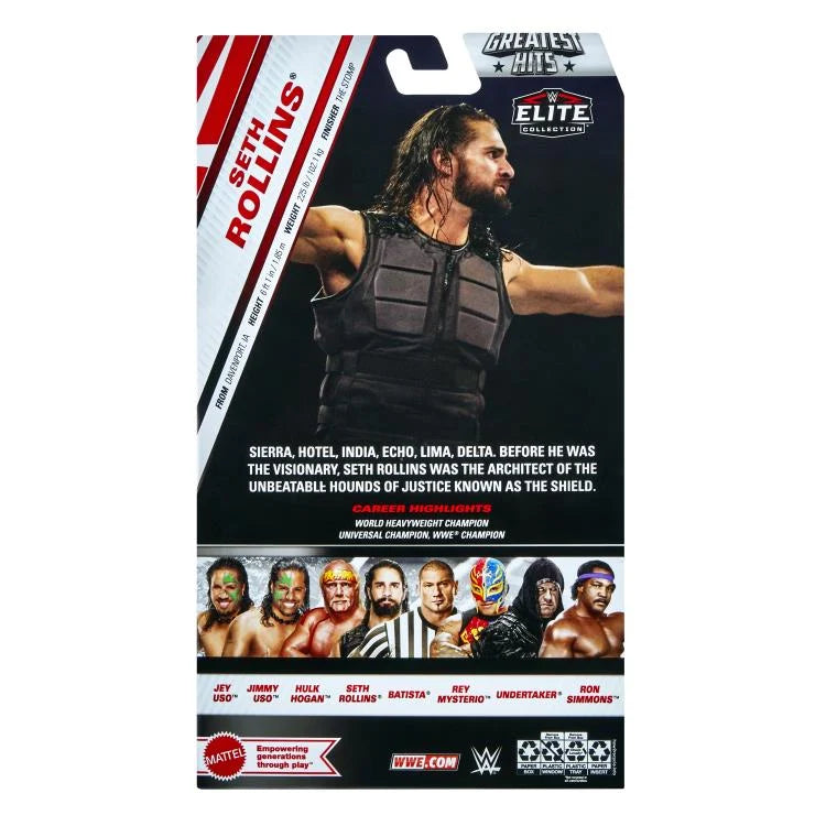 Seth Rollins WWE Elite Collection Greatest Hits 2025 - Authentic Wrestling Action Figure for Collectors & Fans - Perfect for Display, Play & WWE Memorabilia Collections