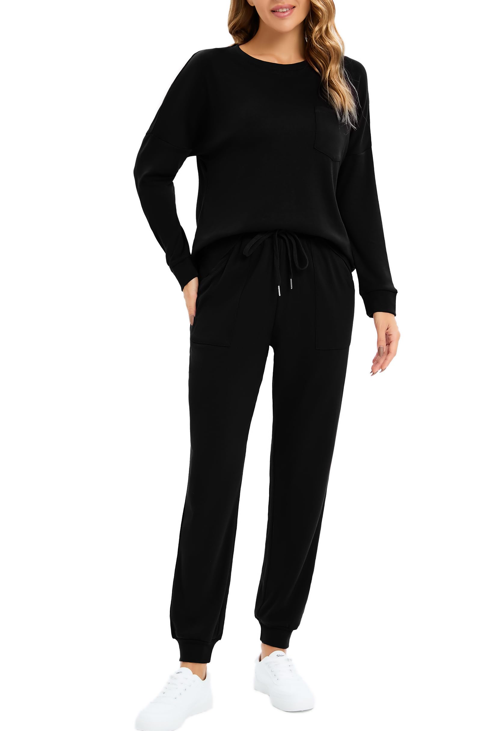 Jhsnrnr Women's Long Sleeve Pajama Set - 2 Piece Soft Sleepwear & Lounge Outfit for Nighttime Comfort | Cozy Homewear for Relaxing Evenings & Bedtime