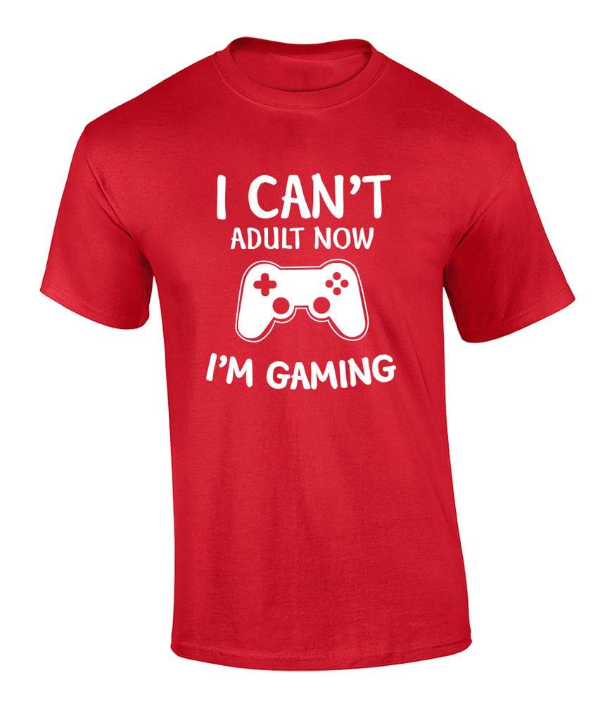 Funny 'I Can't Adult Now I'm Gaming' Graphic T-Shirt - Black | Casual Gamer Tee for Men & Women | Perfect for Gaming Nights, Parties & Relaxing