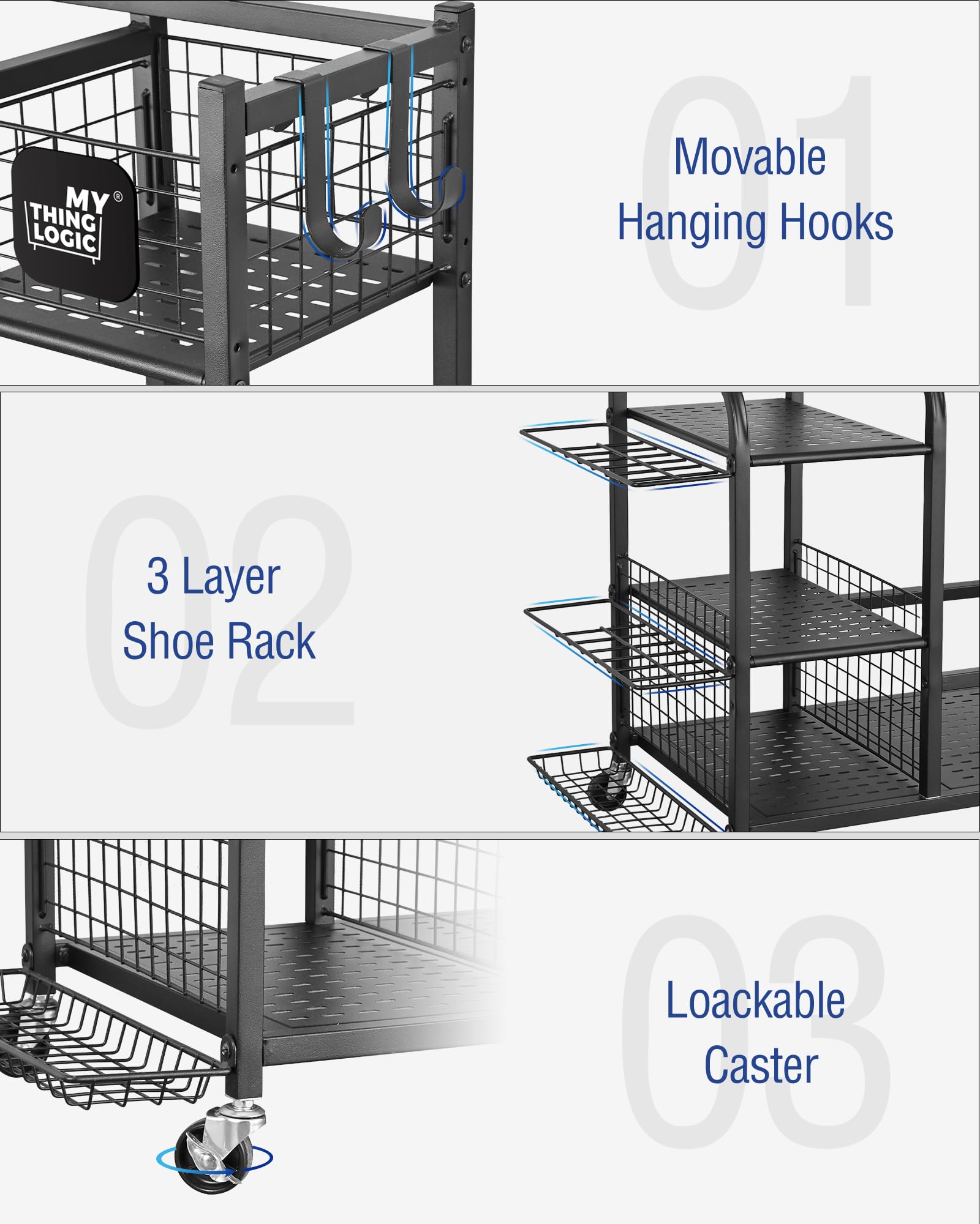 Mythinglogic Golf Storage Garage Organizer - Golf Bag Stand & Equipment Rack for Clubs, Balls & Accessories | Perfect for Home, Garage & Golf Course Storage Organization