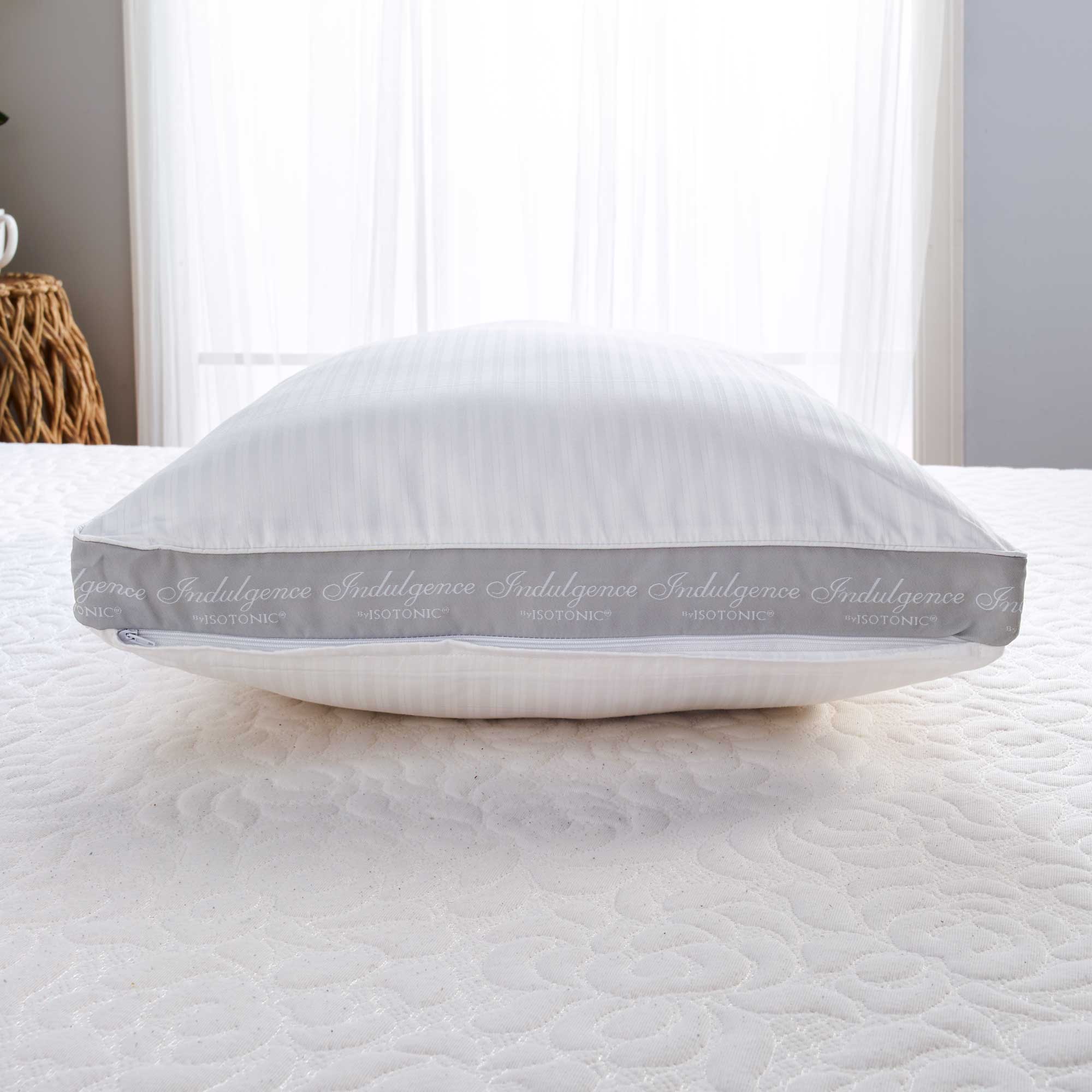 Indulgence® Synthetic Down Pillow for Side Sleepers - Hypoallergenic & Supportive Comfort - Perfect for Back Pain Relief & Neck Support - Bedroom, Guest Room, Travel