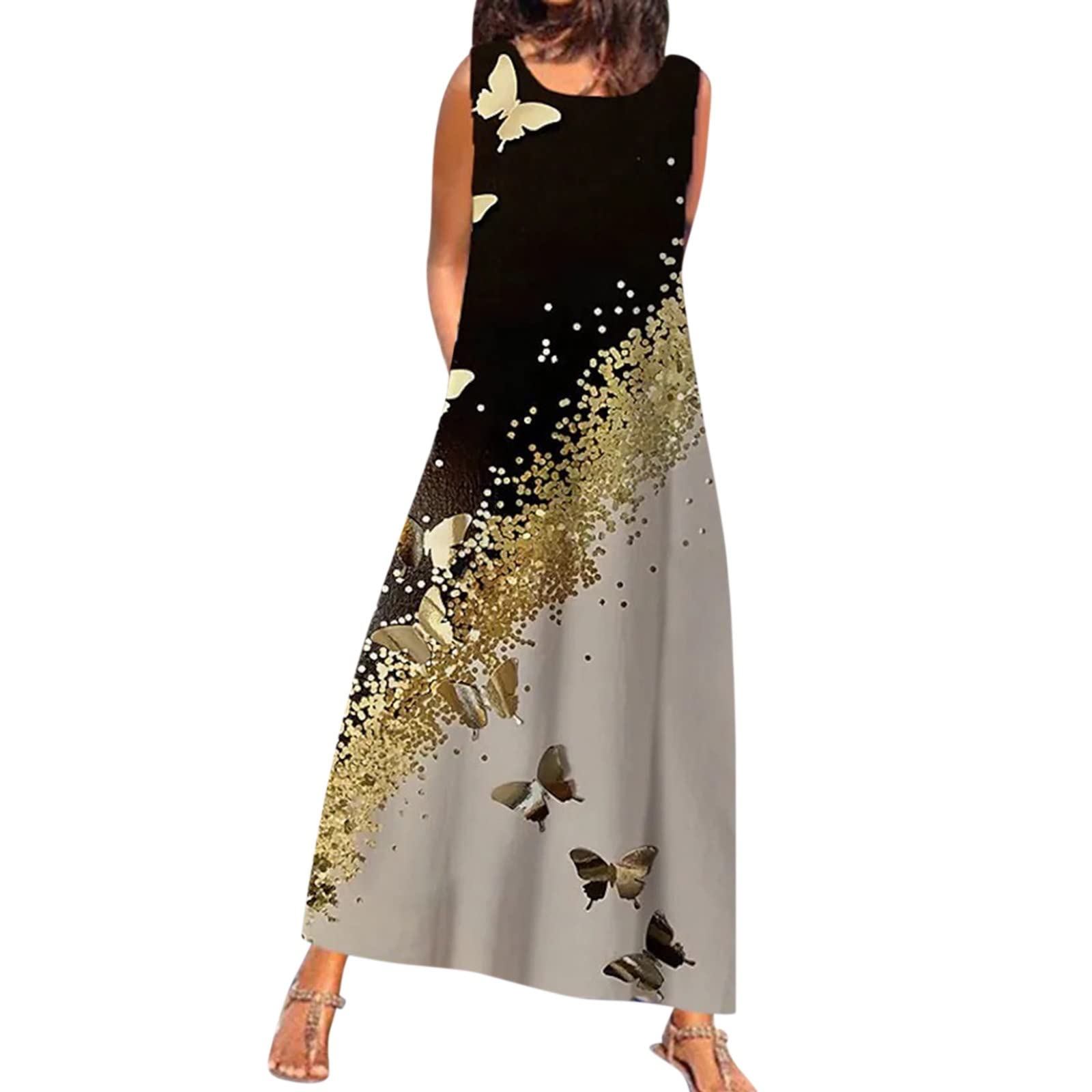 Women's Summer Maxi Dress - Sleeveless Casual Loose Long Hawaiian Beach Dress | Perfect for Vacations, Pool Parties & Tropical Getaways