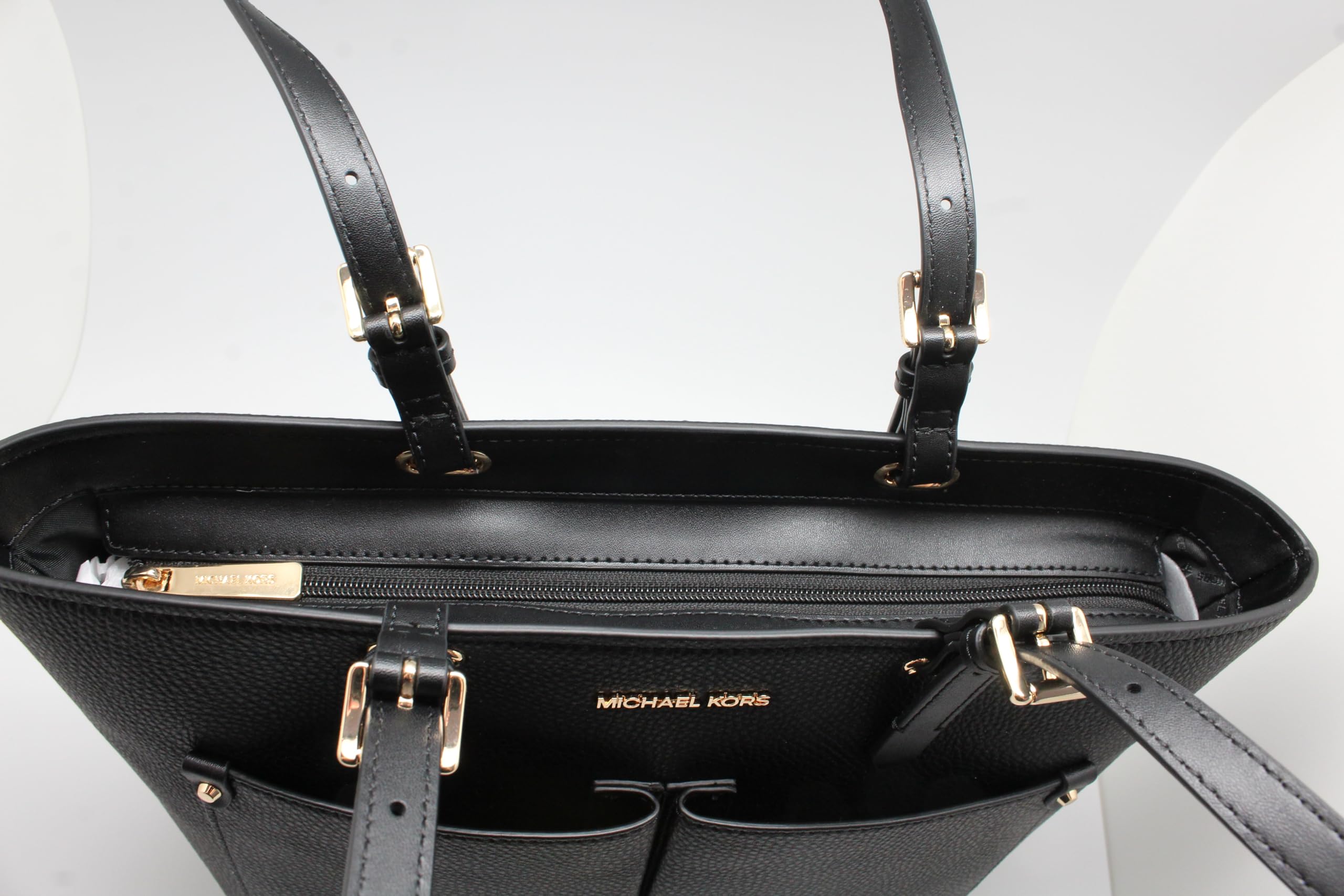 Michael Kors Jet Set Travel Medium Double Pocket Tote Bag for Women - Stylish Work & Weekend Carryall - Perfect for Office, Travel & Shopping