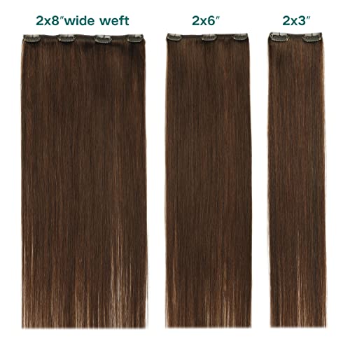 Premium Double Weft Clip-in Human Hair Extensions - 100% Remy Human Hair for Length & Volume | Perfect for Parties, Weddings & Everyday Styling