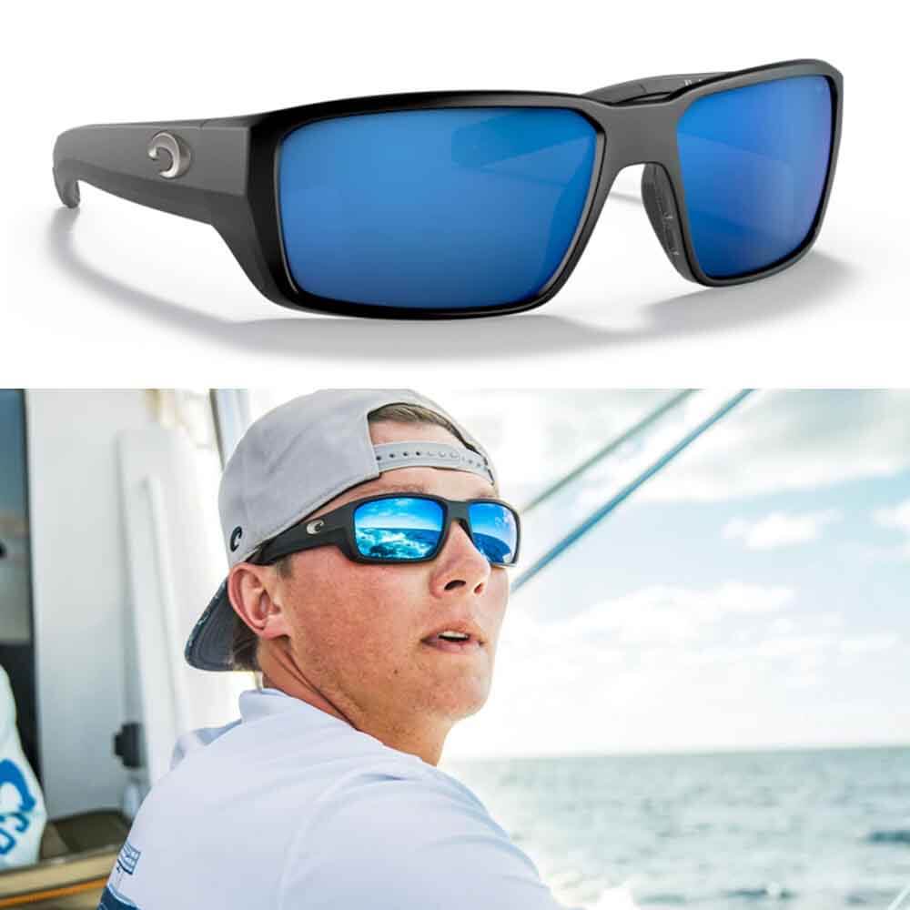 Costa Fantail Pro XL Matte Black Polarized Sunglasses for Men & Women - UV Protection Fishing & Outdoor Sports Sunglasses - Perfect for Boating, Driving, and Beach Activities