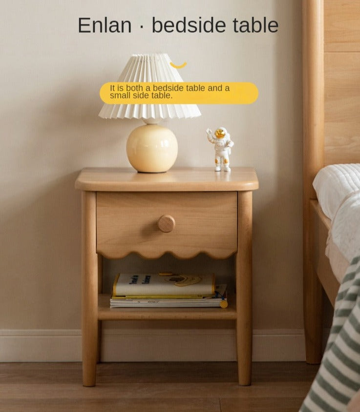 Solid Wood Nightstand - Beech or Oak Bedside Table for Bedroom, Modern & Rustic Home Decor, Durable & Stylish Furniture for Small Spaces