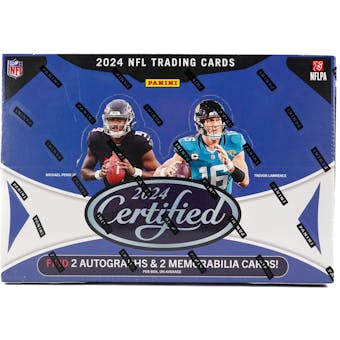 2024 Panini Certified Football Hobby Box - 24 Packs with Autograph & Memorabilia Cards - Collectible NFL Trading Cards for Fans & Investors - Perfect for Sports Memorabilia Collections, Fantasy Football Gifts & Card Show Trading