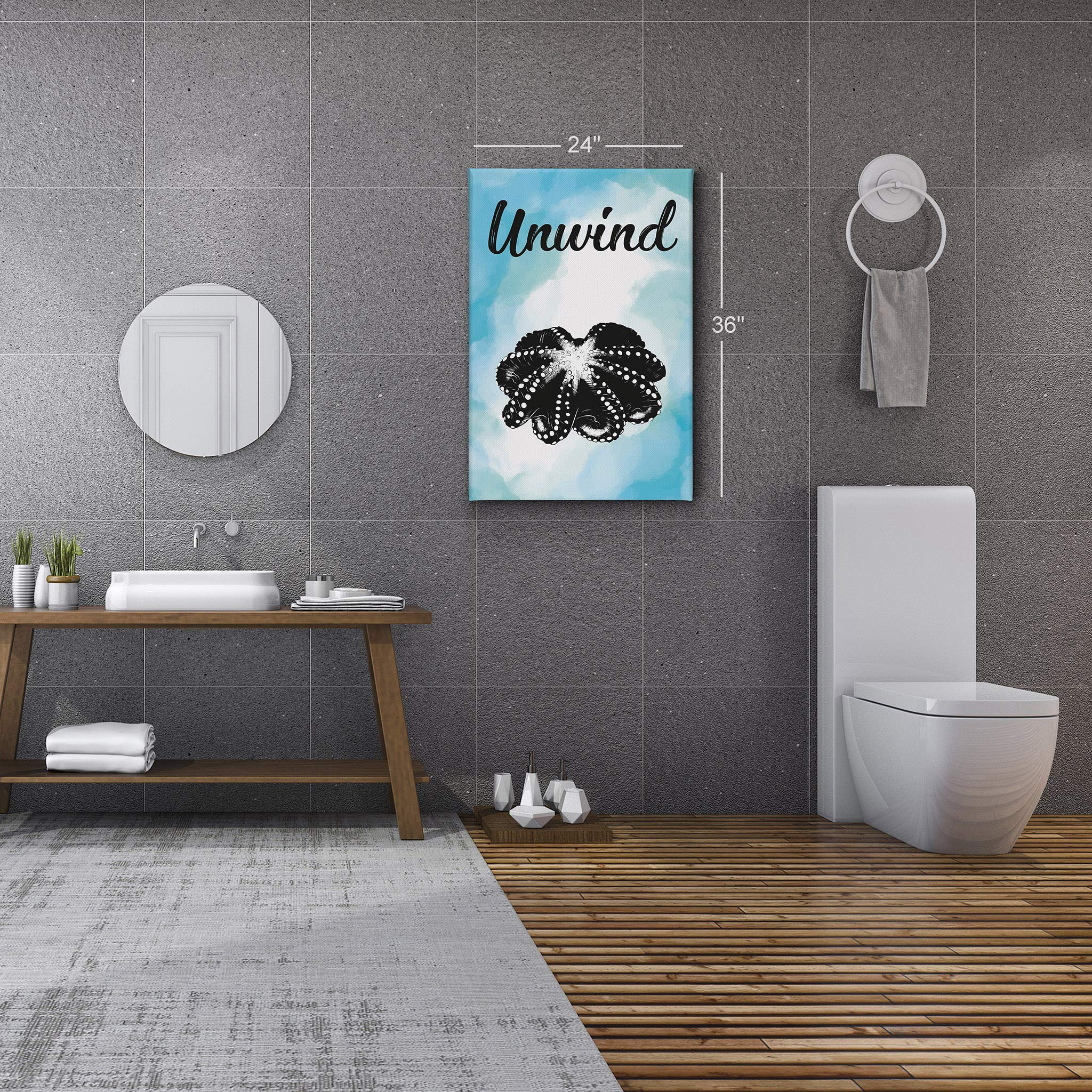 Blue Nautical Bathroom Canvas Print - Wall Art Decor for Home & Bathroom