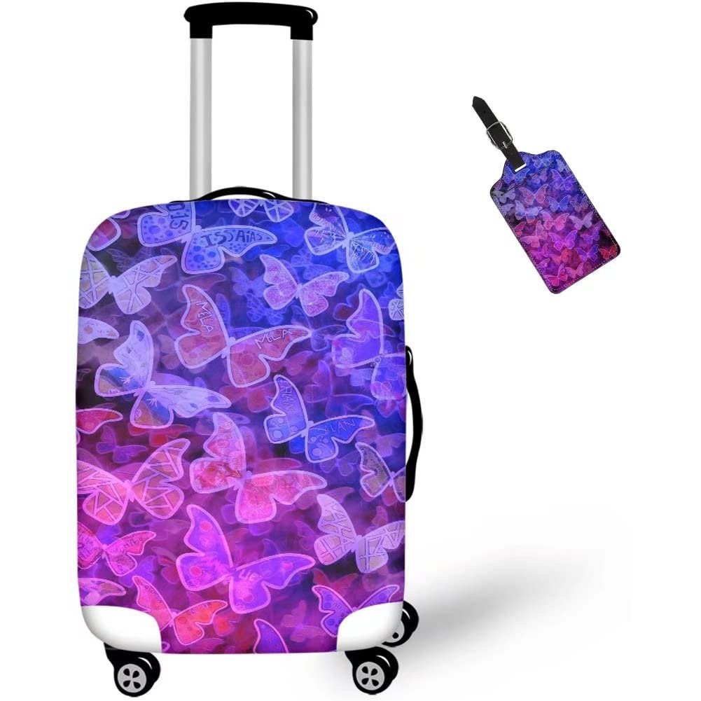 Butterfly Print Luggage Cover & Tags for 18-32