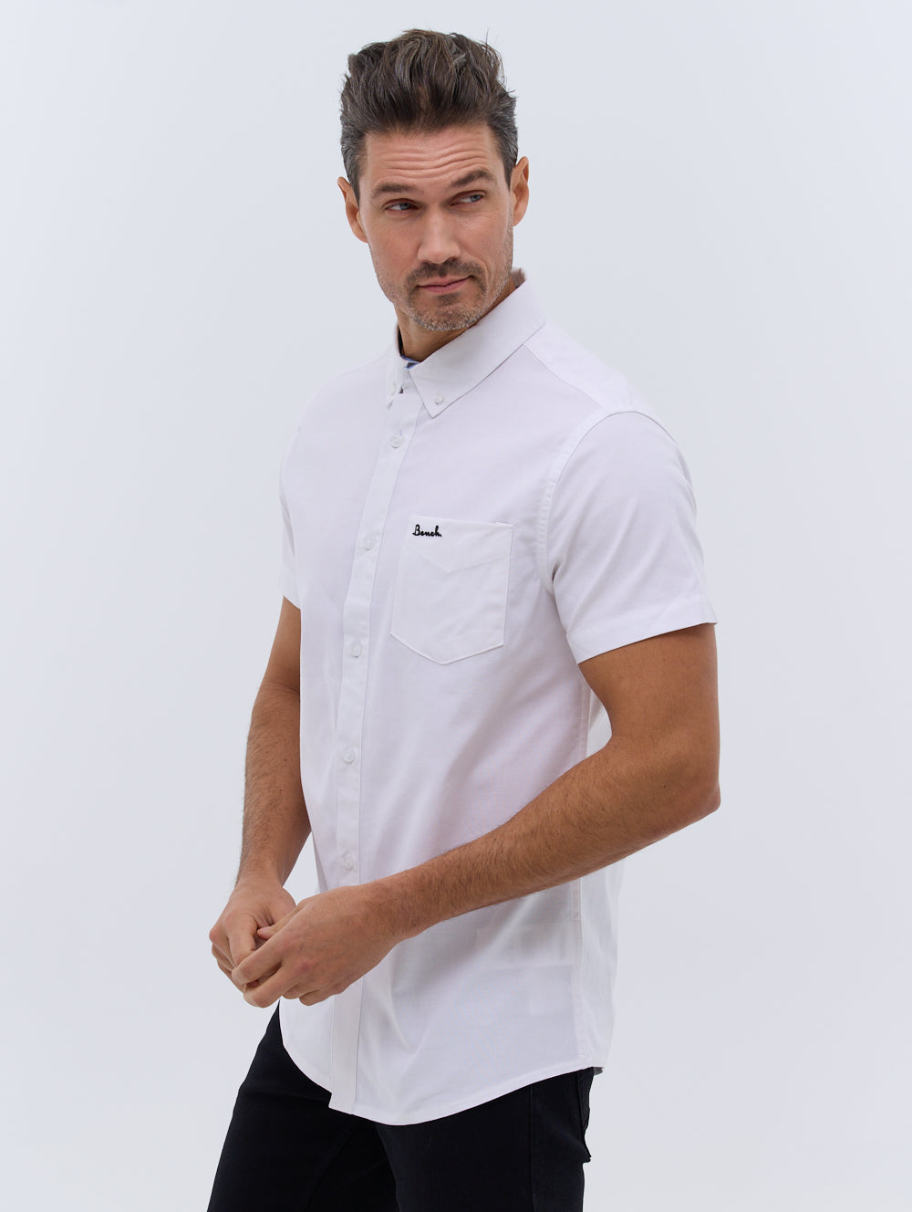 Bowdon Men's Short Sleeve Oxford Shirt - Casual Button Down Shirt for Men - Perfect for Office, Business Casual & Summer Outfits