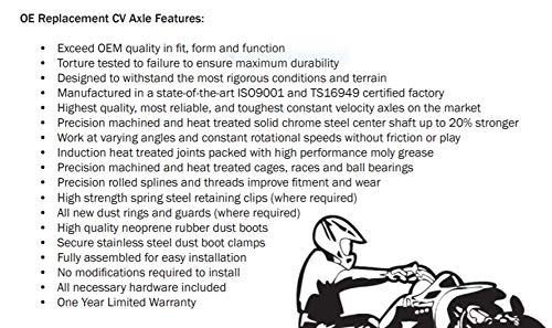 2012 Kawasaki KAF620 Mule 4010 4x4 Front Right CV Axle Shaft Assembly - Passenger Side Replacement for ATV/UTV - Off-Road, Farm & Utility Vehicle Use