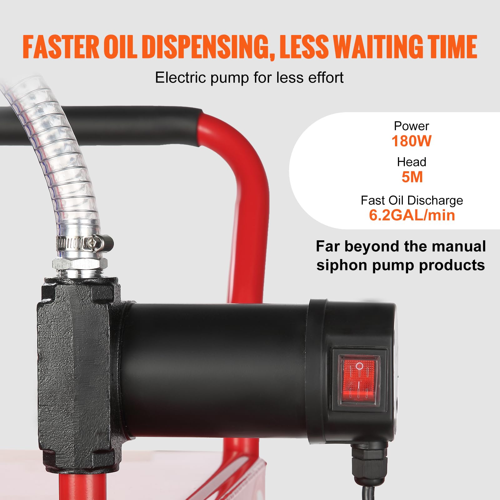 VEVOR 30 Gallon Portable Fuel Caddy with Electric Pump - 180W High Flow (23.5 L/min) Diesel Transfer Tank on Wheels - Ideal for Cars, Boats, Motorcycles & Emergency Fuel Storage