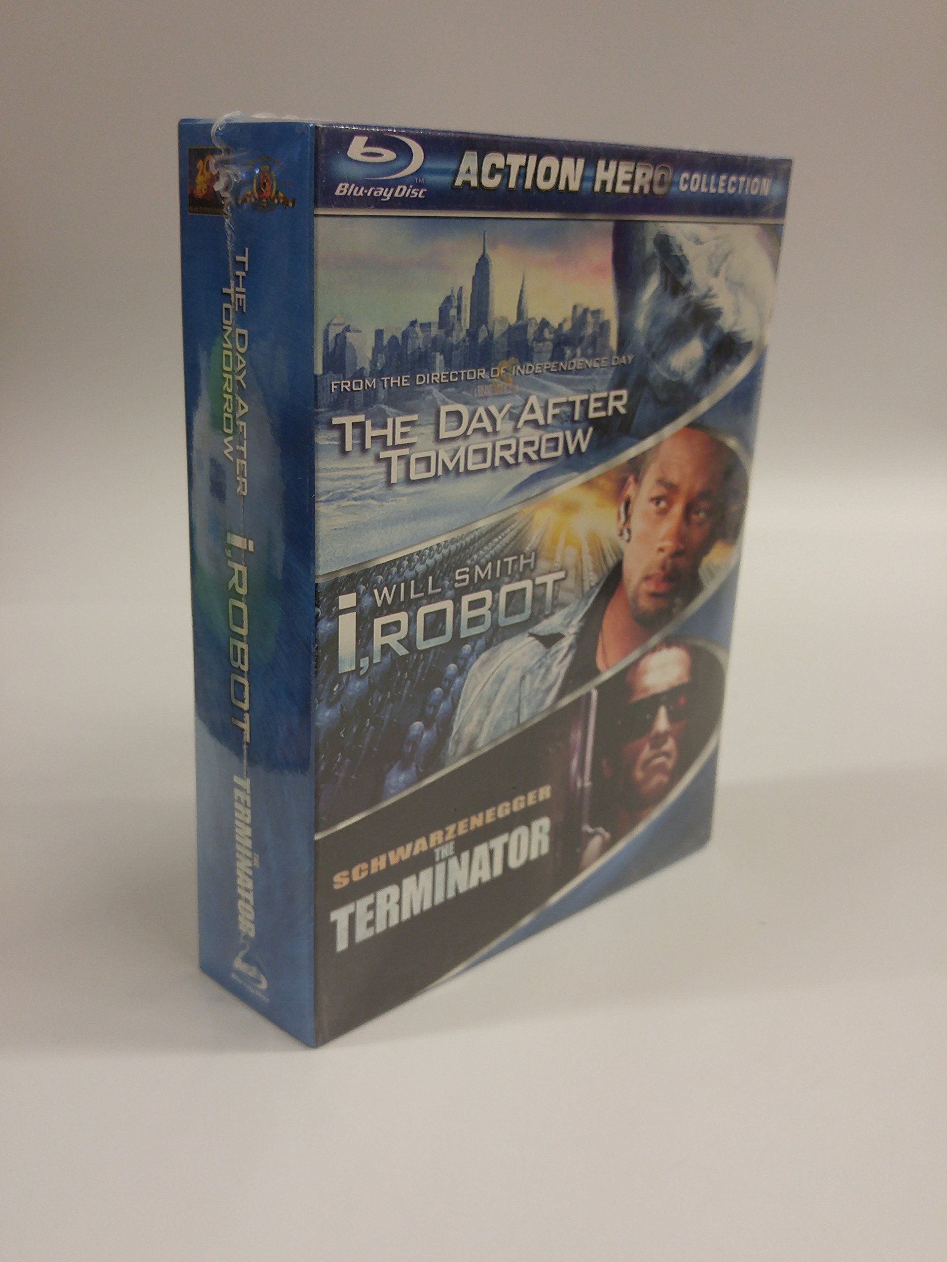 Action Hero Collection Blu-ray: The Day After Tomorrow, I Robot & Terminator Movies - Perfect for Movie Nights & Sci-Fi Fans