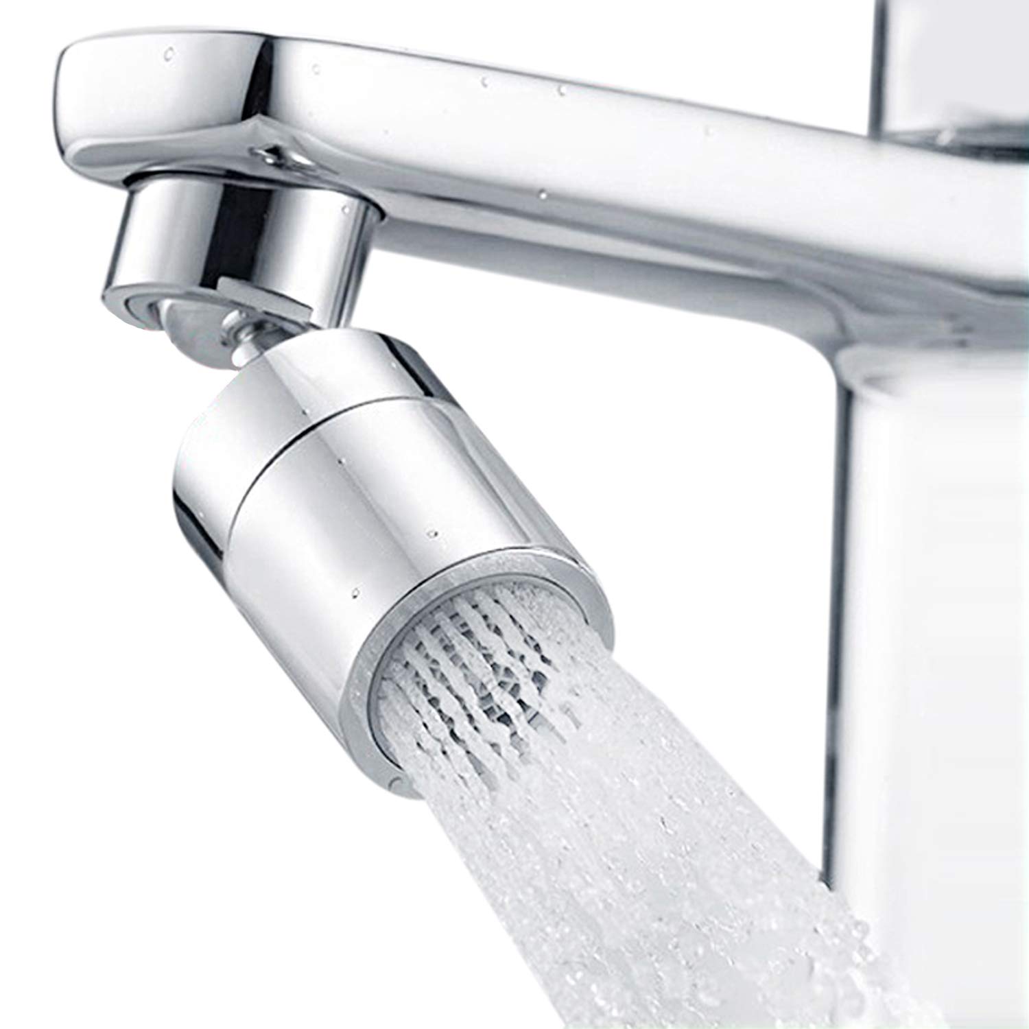 360 Degree Swivel High Pressure Kitchen Faucet Aerator - 55/64 Inch Female Thread Chrome Finish for Big Angle Large Water Flow - Perfect for Dishwashing and Food Prep in Modern Homes