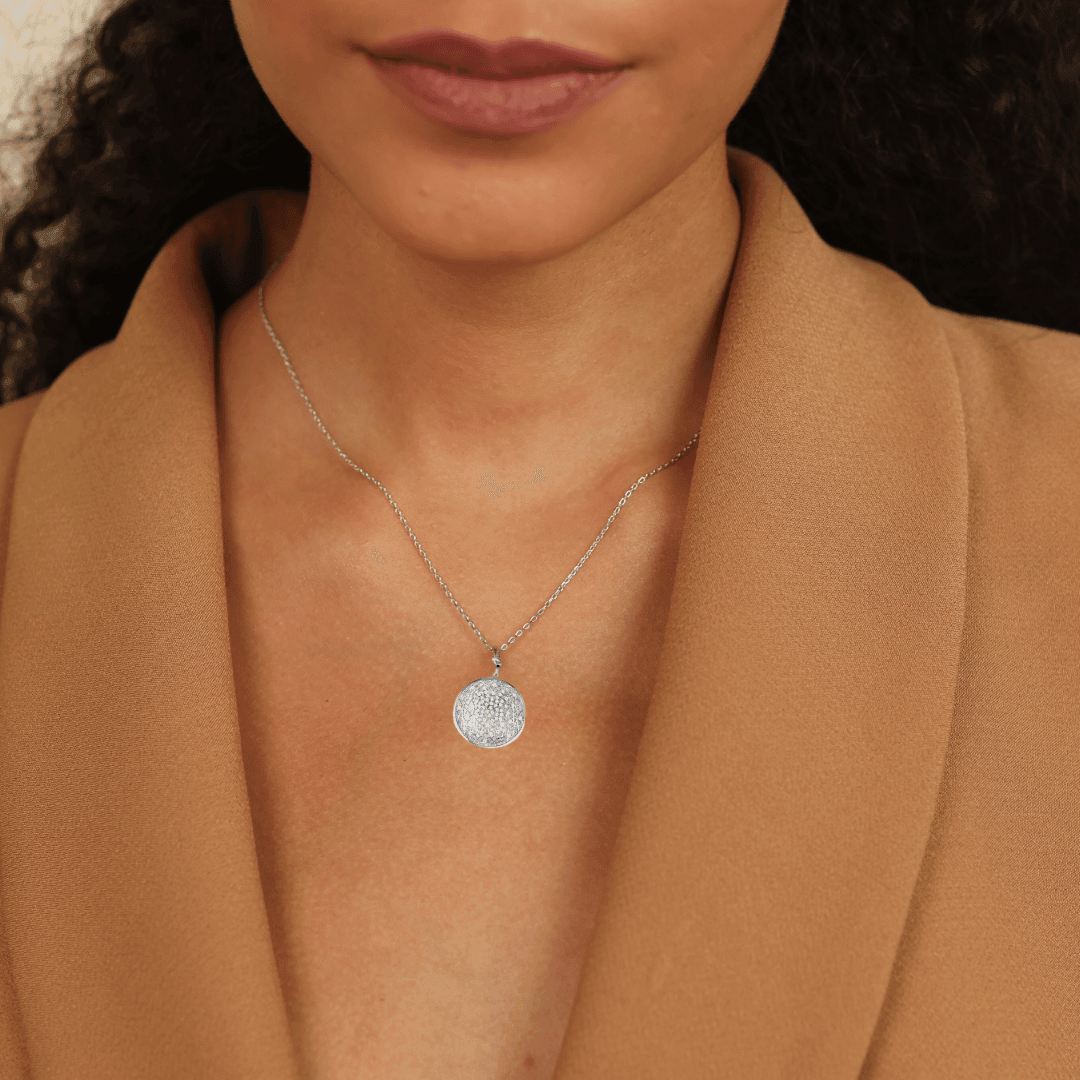 Flower of Life Moissanite Necklace - Elegant 925 Sterling Silver Pendant for Women | Perfect for Weddings, Anniversaries & Spiritual Healing Jewelry