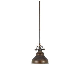 Quoizel Emery 1-Light Palladian Bronze Mini Pendant Light - Metal Shaded Ceiling Fixture with Classic Design - Sloped Ceiling Compatible - Ideal for Kitchen Island, Dining Room & Bedroom Lighting