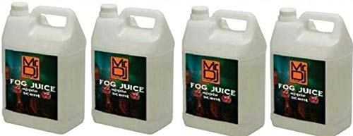 MR DJ Fog Juice Fluid - Lemon Scented (4 Gallon Bundle) | Water-Based Fog Machine Refill Liquid for Smoke & Haze Machines | Perfect for Halloween Parties, Stage Performances, and Special Effects