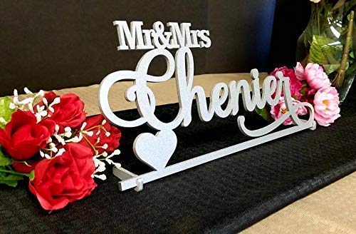 Personalized Mr and Mrs Wedding Sign - Custom Sweetheart Table Decor for Head Table - Perfect for Wedding Reception, Anniversary & Home Decor