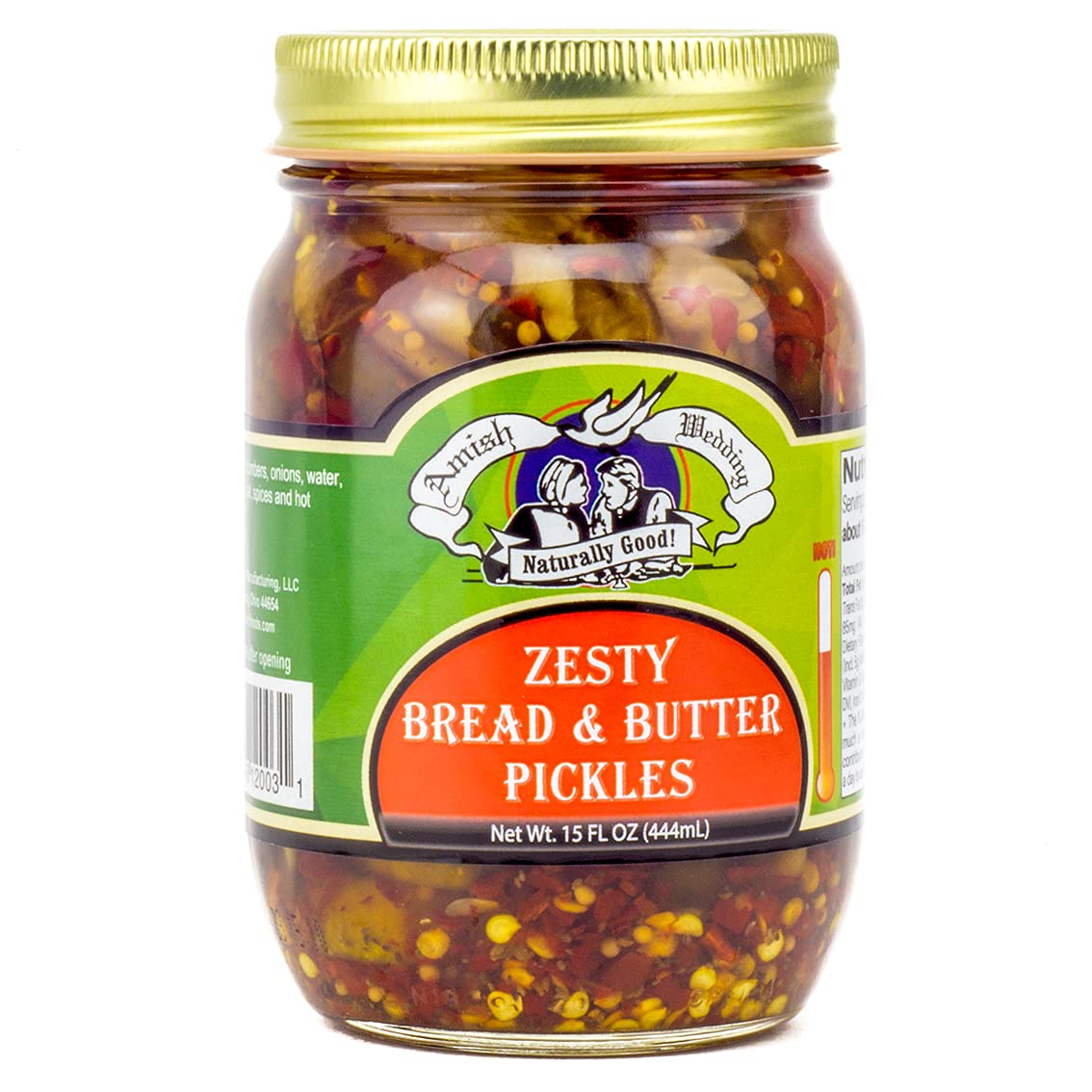 Amish Wedding Zesty Bread & Butter Pickles 15oz (2-Pack) - Crunchy Sweet & Tangy Pickles for Sandwiches, Burgers & Charcuterie Boards