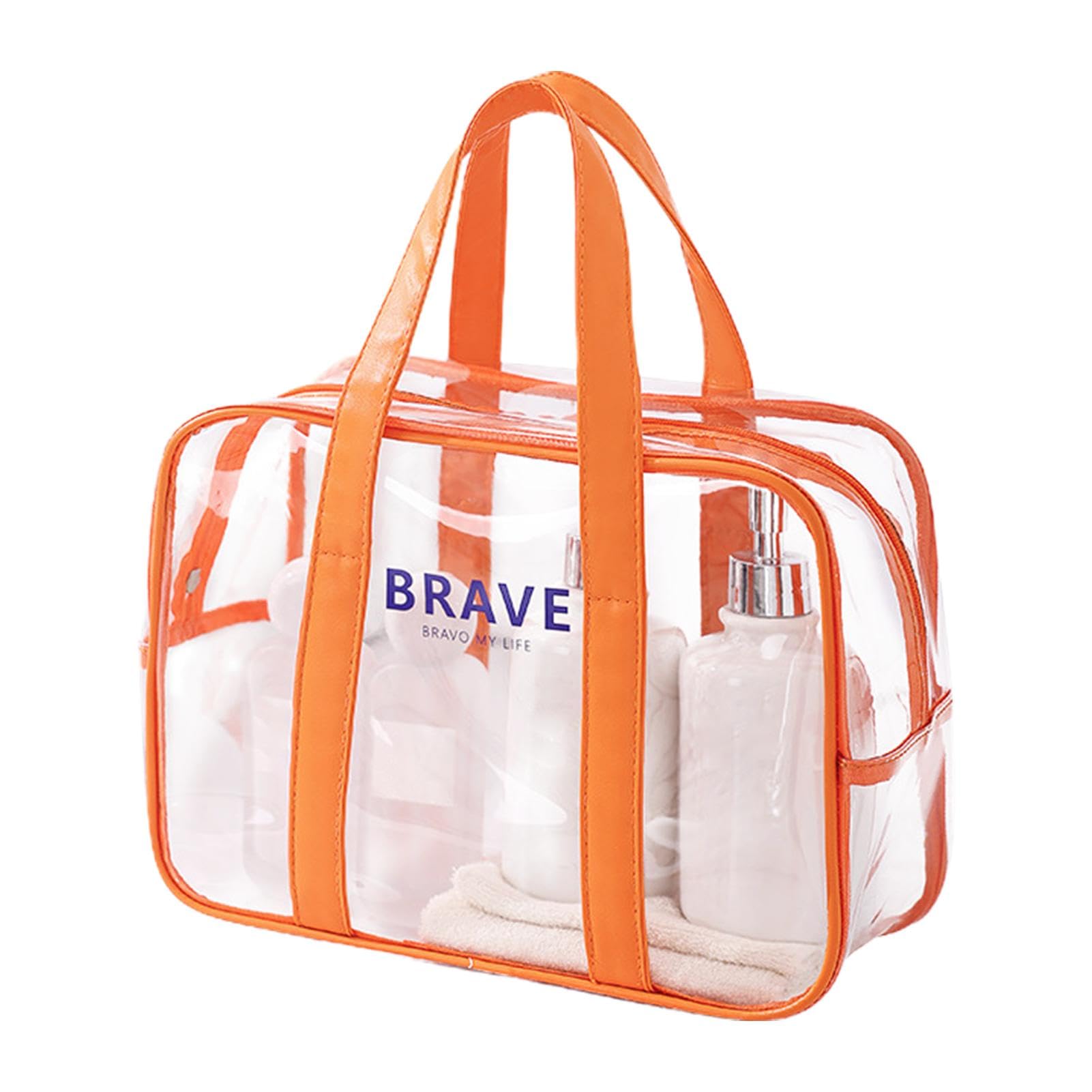**Clear Stadium Approved Bag - Heavy Duty Transparent PVC Tote for Beach, Grocery & Laundry | Water-Resistant See-Through Purse for Concerts, Travel & Work Essentials**    *(Use Cases: Perfect for sports events, beach trips, shopping, gym, travel, and work as a stylish & functional transparent carry-all.)*