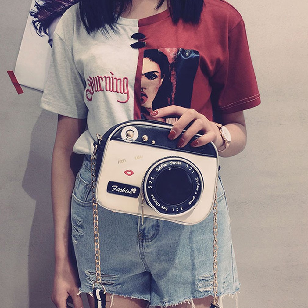 Vintage Large 3D Camera Print Messenger Crossbody Bag for Women & Men - Stylish Travel, Work, and Everyday Use