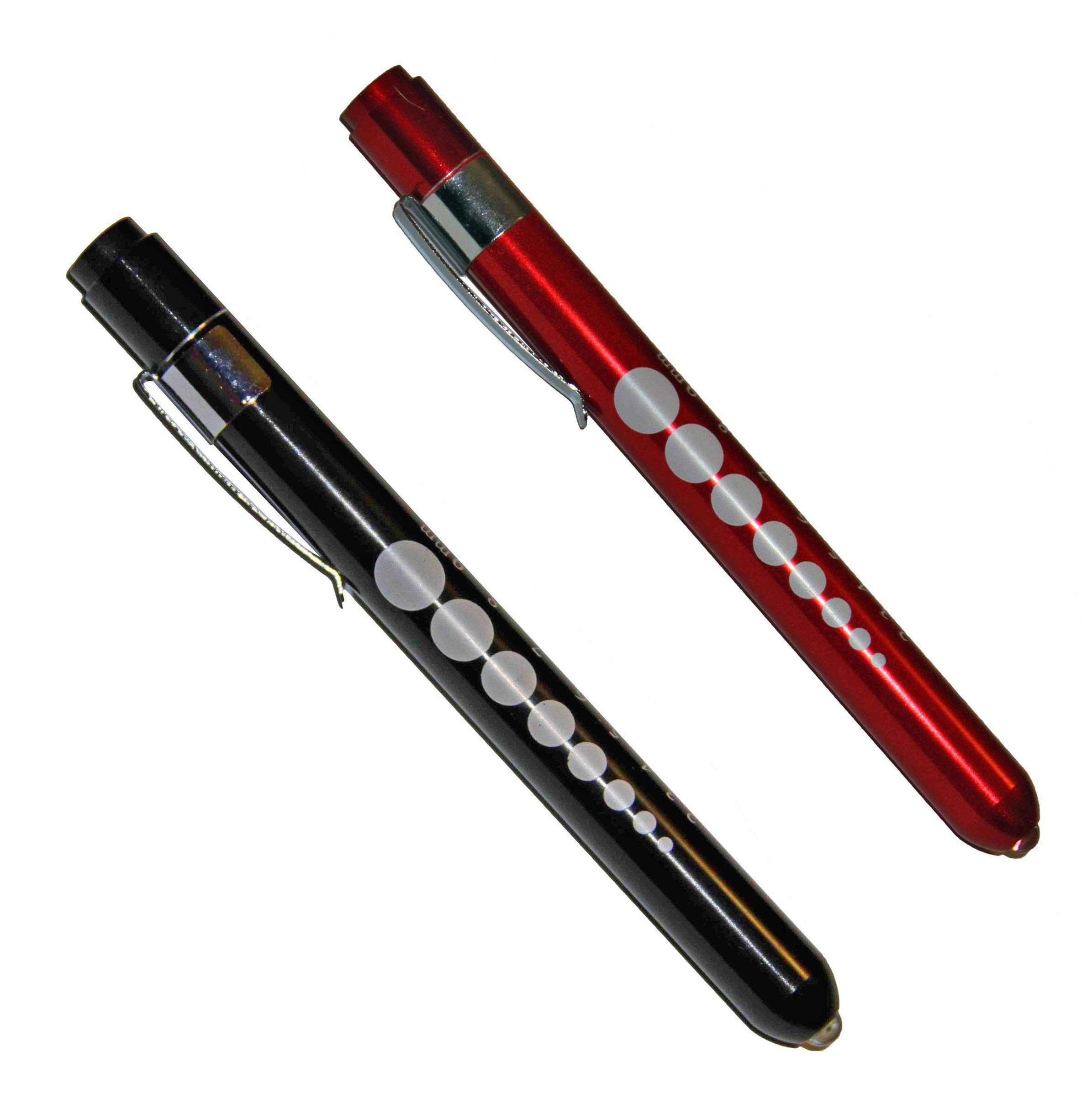 Vilmark (2 Pack) Reusable LED Pen Light with Pupil Gauge - Professional Medical Flashlight for Nurses, Doctors, EMT & Students - Compact Pocket Clip Design - Ideal for Patient Exams, Emergency Response & Clinical Use