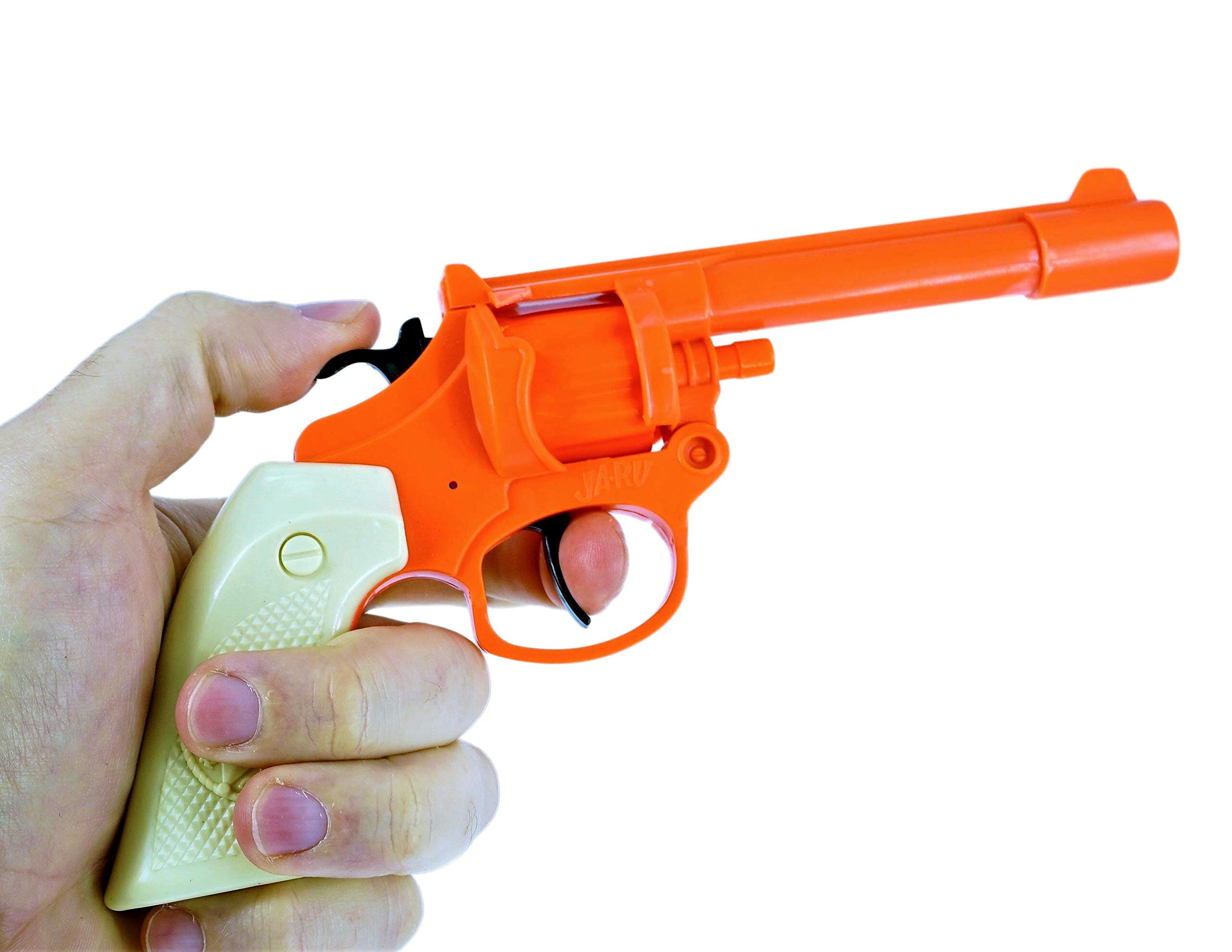 JA-RU 6-Piece Cap Gun Revolver Set with 8-Shot Ring Caps - Western Cowboy Toy Pistols for Kids, Outdoor Shooter Games & Pretend Play - Perfect for Cowboy Themed Parties, Backyard Adventures and Wild West Role Play (Model 913-6p)