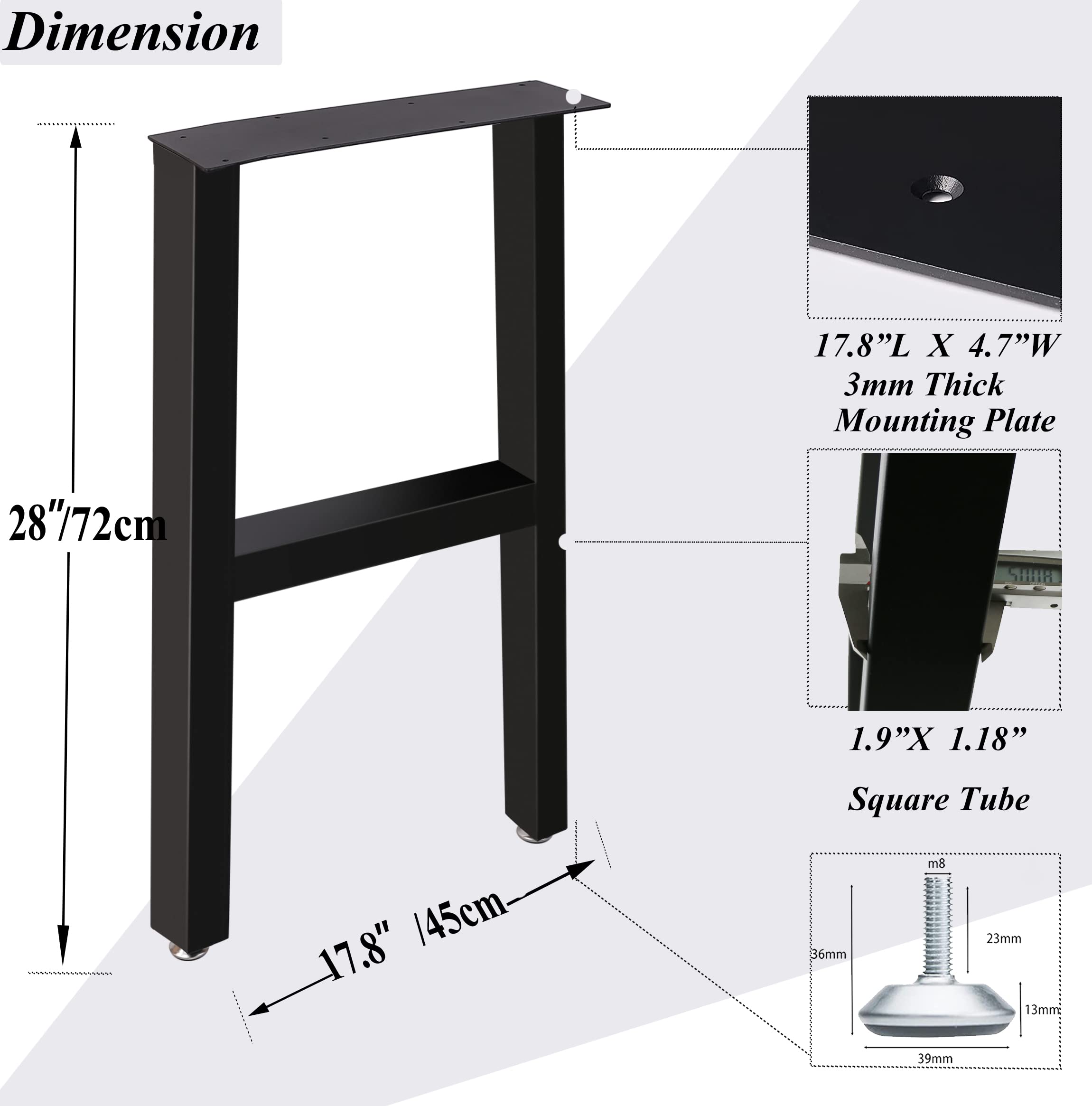 Heavy Duty Metal Table Legs 28