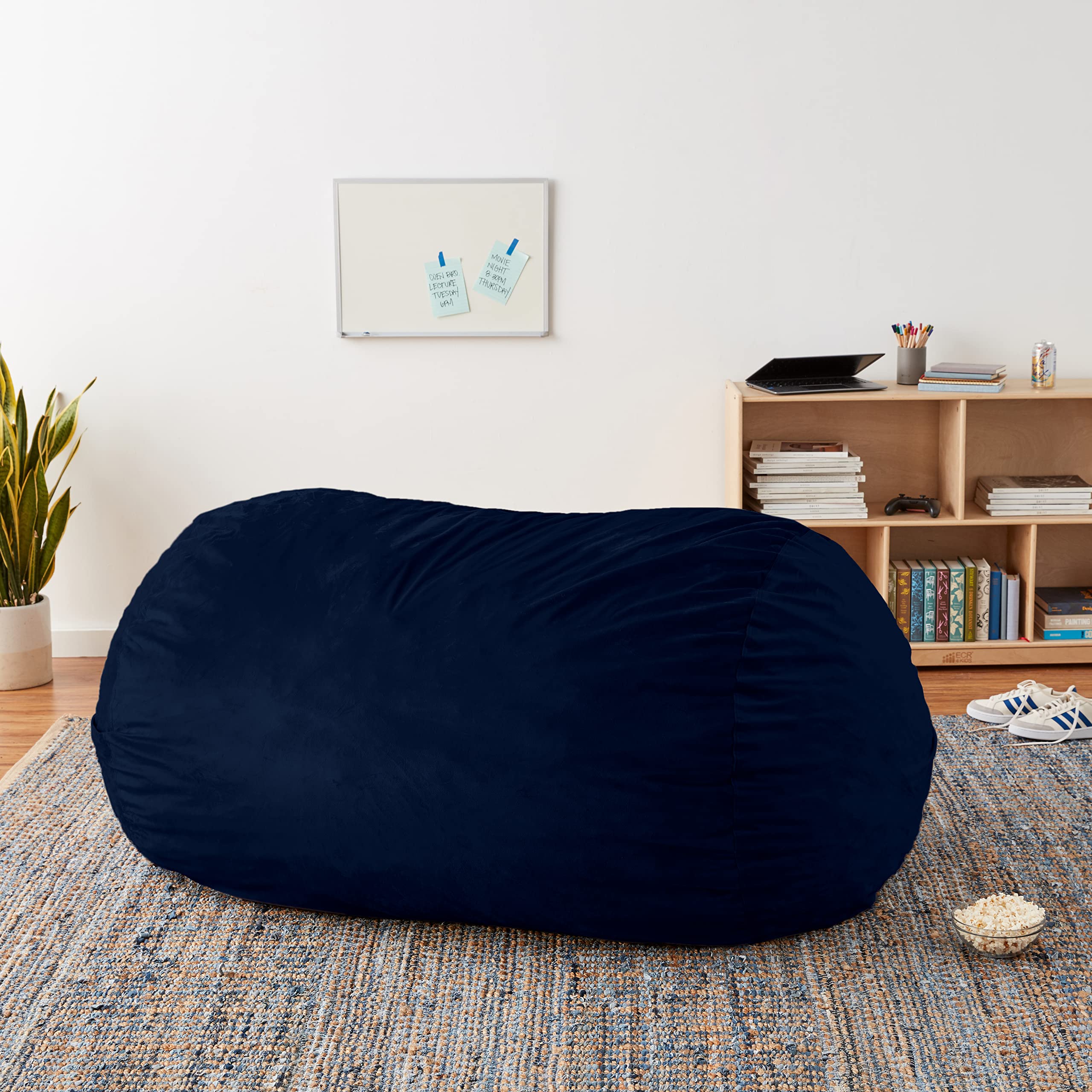 6-Foot Microsuede Bean Bag Chair Cover - Navy Blue | Ultra Soft & Durable Chill Sack Replacement | Perfect for Living Rooms, Game Rooms & Dorm Lounging