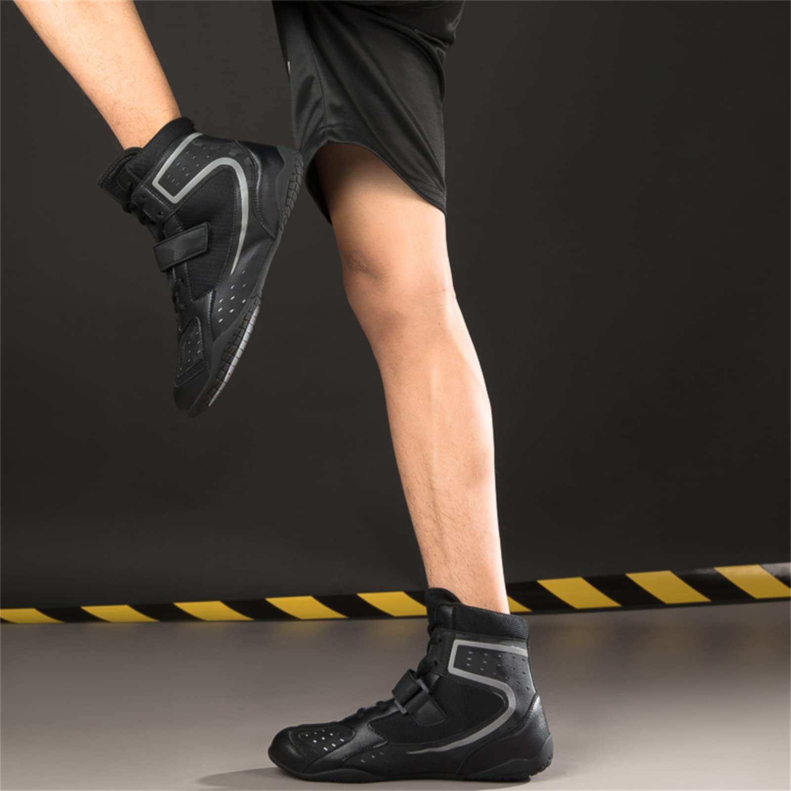 Unisex Leather Boxing Shoes - Anti-Slip Wrestling & Fitness Shoes for Men & Women | Lightweight Sports Footwear for Boxing, Wrestling & Gym Training