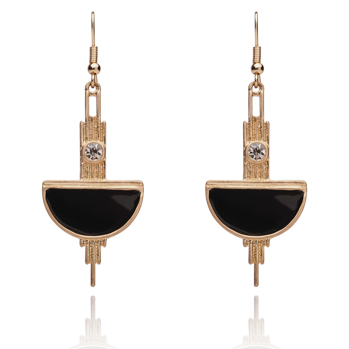 Art Deco Brass Earrings and Necklace Jewelry Gift Set - Vintage Style Dangle Earrings & Pendant Necklace for Women - Free £12 Gift Box - Perfect for Parties, Weddings & Special Occasions