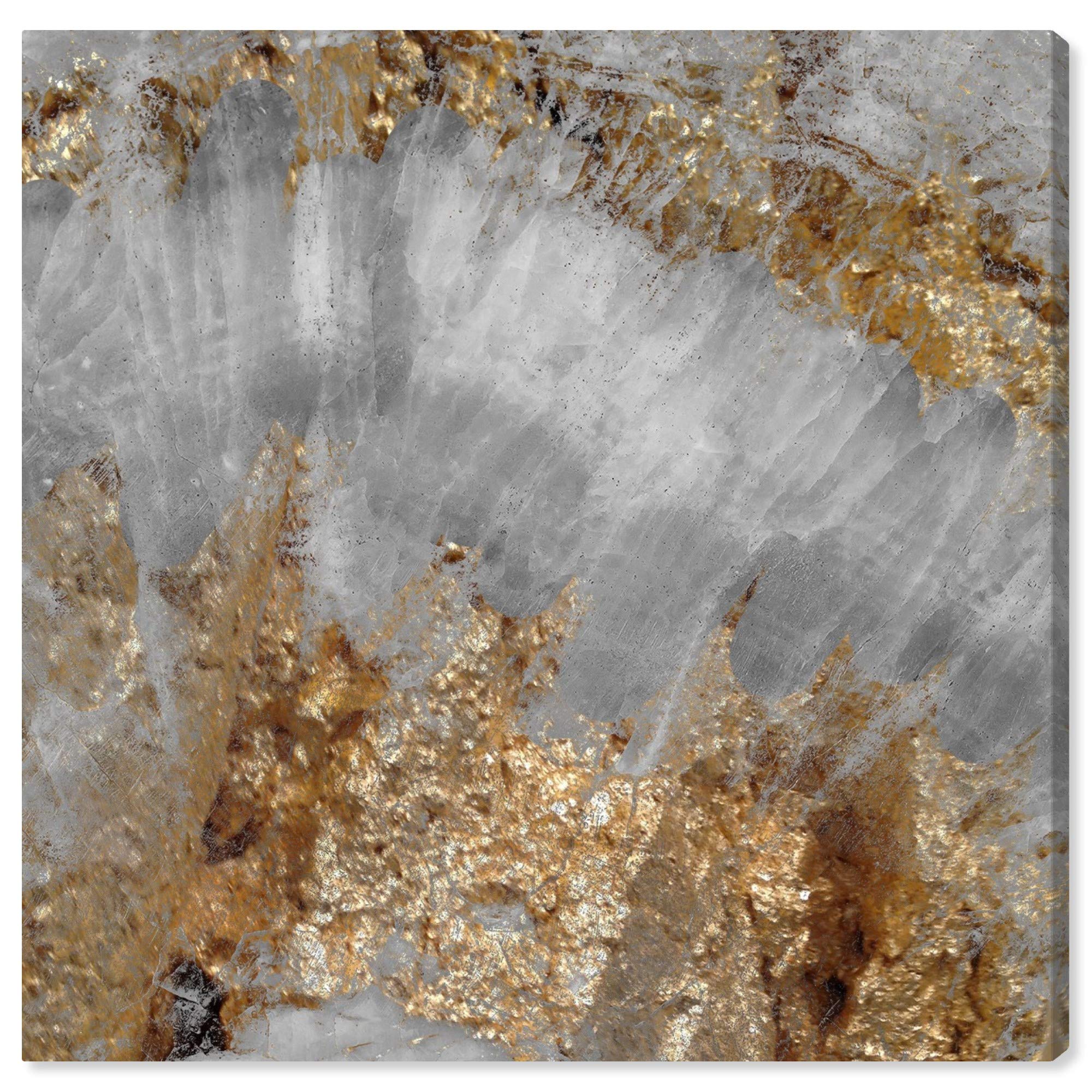 Oliver Gal Artist Co. Abstract Wall Art Canvas Print - 'Adore Crystals' Home Decor in Gold & Gray, 30x30 Inches | Perfect for Living Room, Bedroom & Office Wall Decor