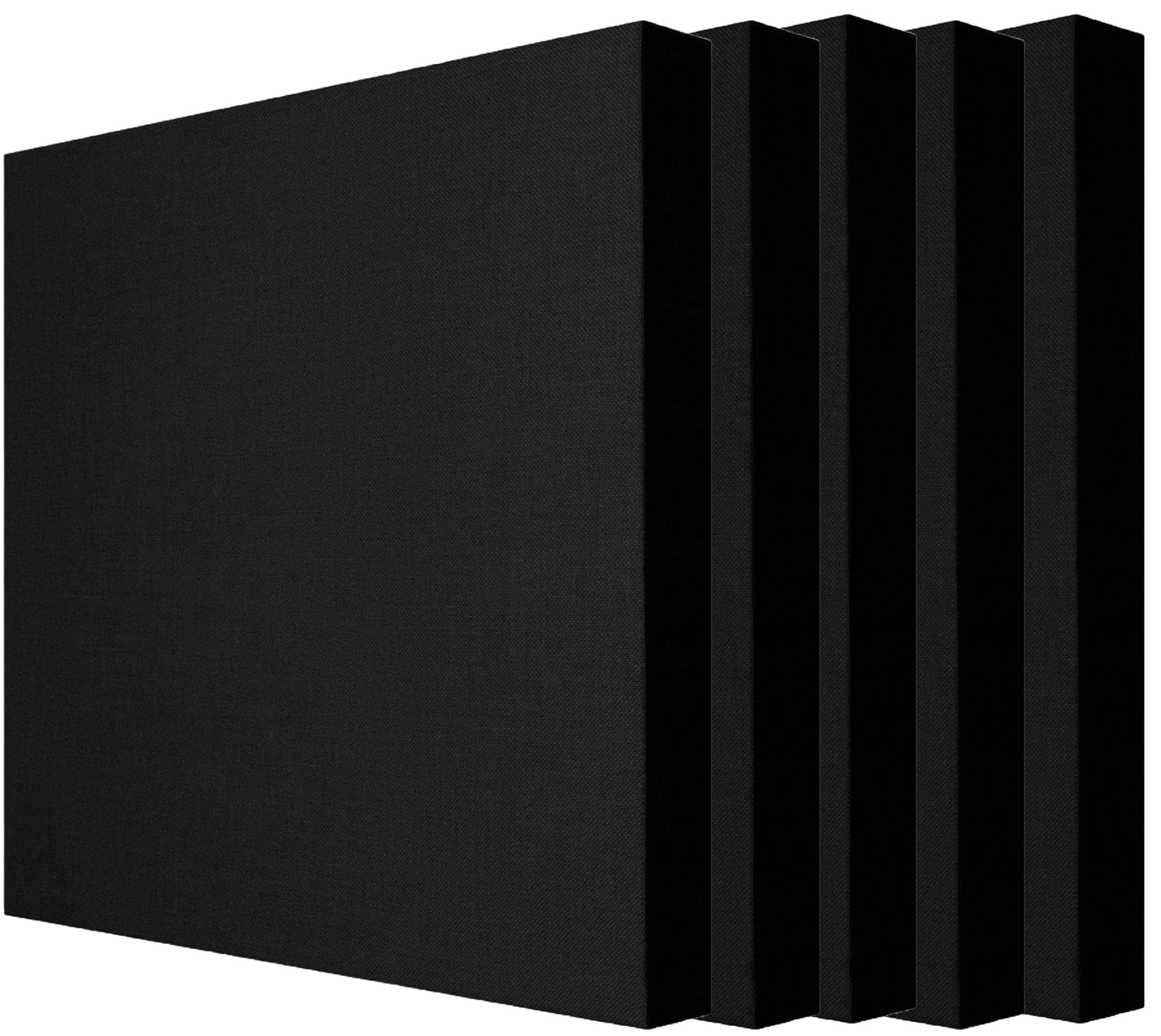 Soundproof Wall Panels 24x24 Inches - 5 Pack Acoustic Panels for Noise Reduction, Eco-Friendly Fiberglass Sound Damping Panels with Black Fabric - Perfect for Home Studios, Offices & Theaters