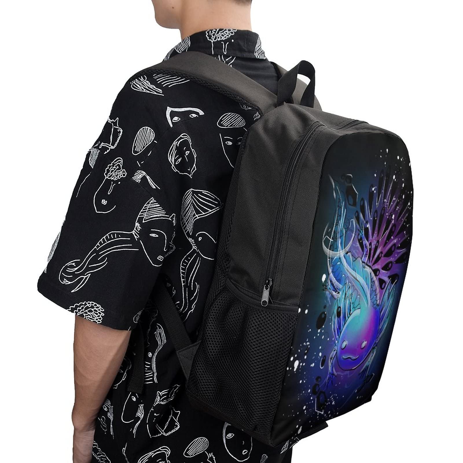 Waterproof Axolotl Backpack for Boys & Girls - 17 Inch Laptop School Bookbag - Perfect for School, Travel & Outdoor Adventures
