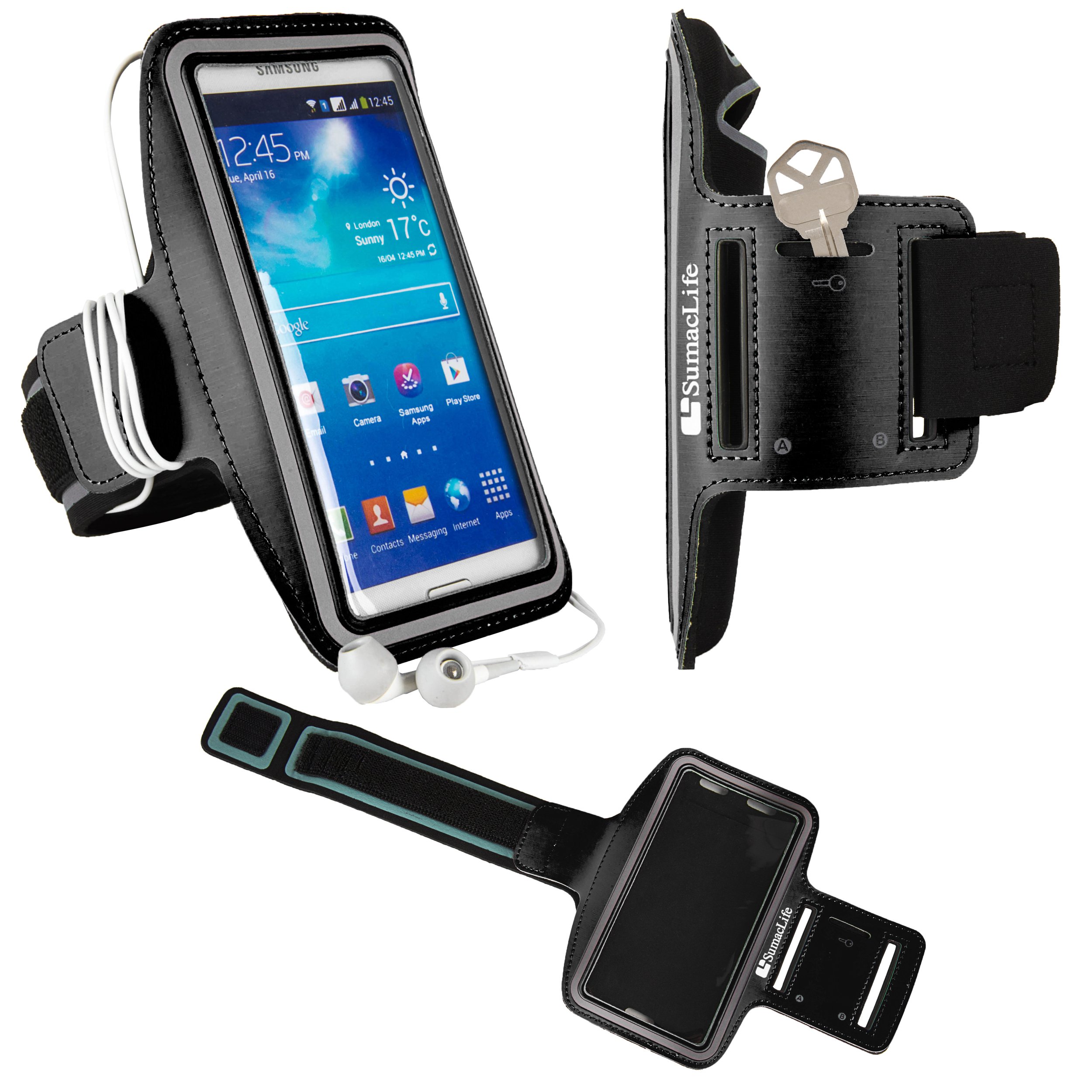 SumacLife Sports Armband for Samsung Galaxy Phones - Secure Fit for Running, Gym & Workouts - Compatible with Most Galaxy Models (Check Details) - Perfect for Jogging, Fitness & Active Lifestyle