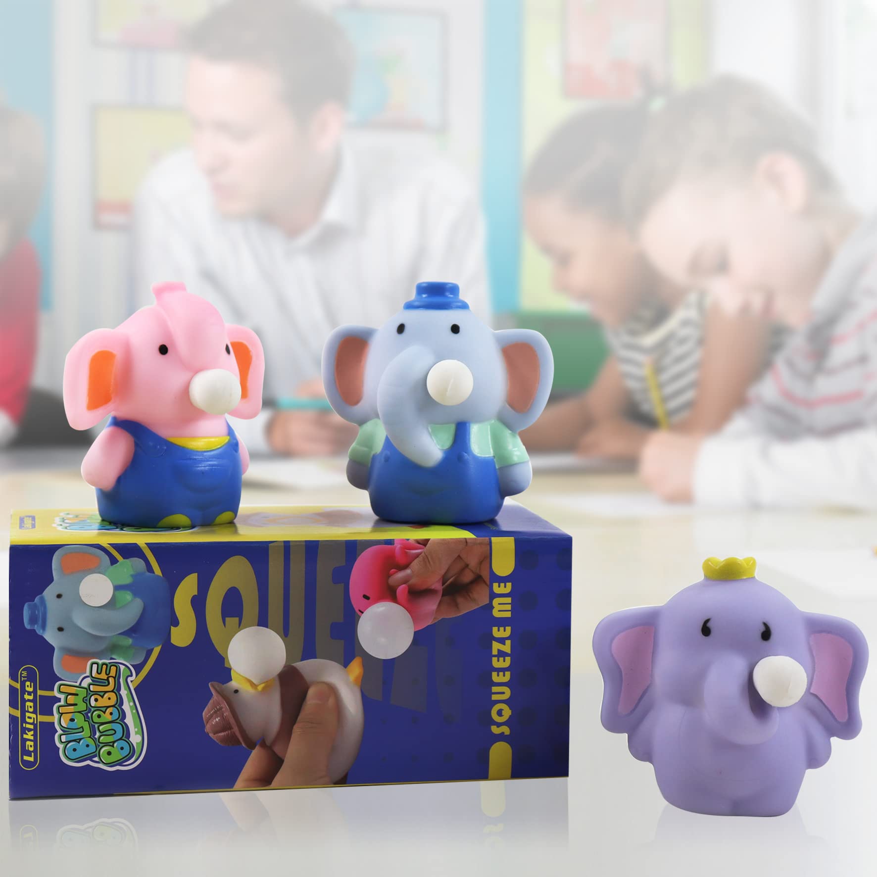 **3 Pack Cute Elephant Squeeze Fidget Toys - Stress Relief for Kids & Adults, Sensory Toys for Autism & ADHD, Non-Toxic Squishies for Anxiety Relief - Perfect for Home, Office, and Classroom Use**