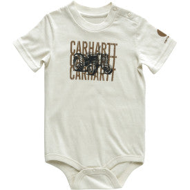 Infant Boys' Short Sleeve Tractor Print Bodysuit - Soft Cotton Baby Onesie for Playtime & Casual Wear | Cute Farm-Themed Outfit for Newborns & Toddlers