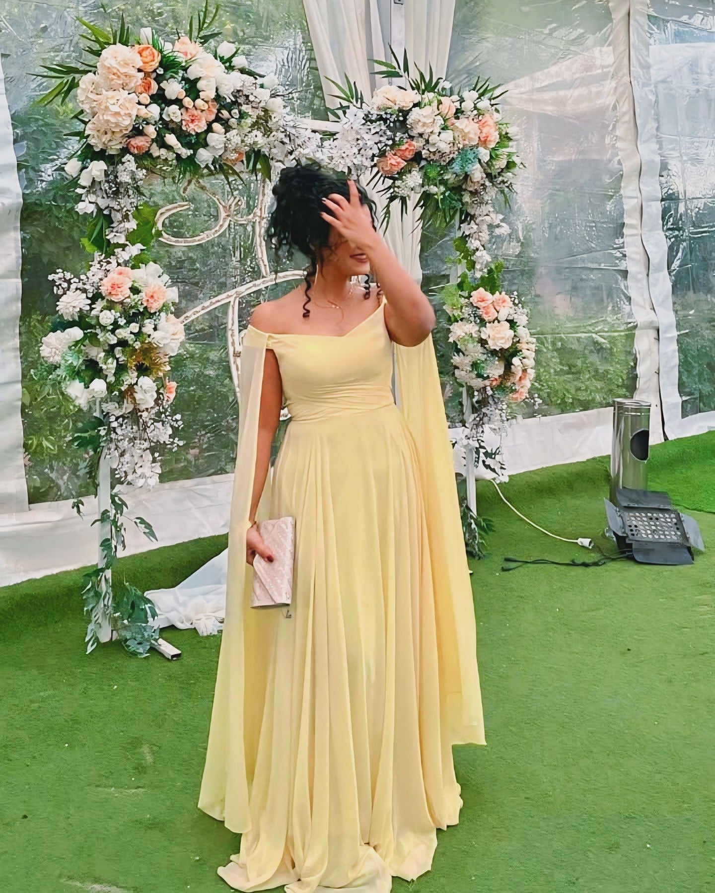 Elegant Off Shoulder A-Line Yellow Prom Dress for Wedding Guest - Style J5877 | Perfect for Homecoming, Parties & Special Occasions