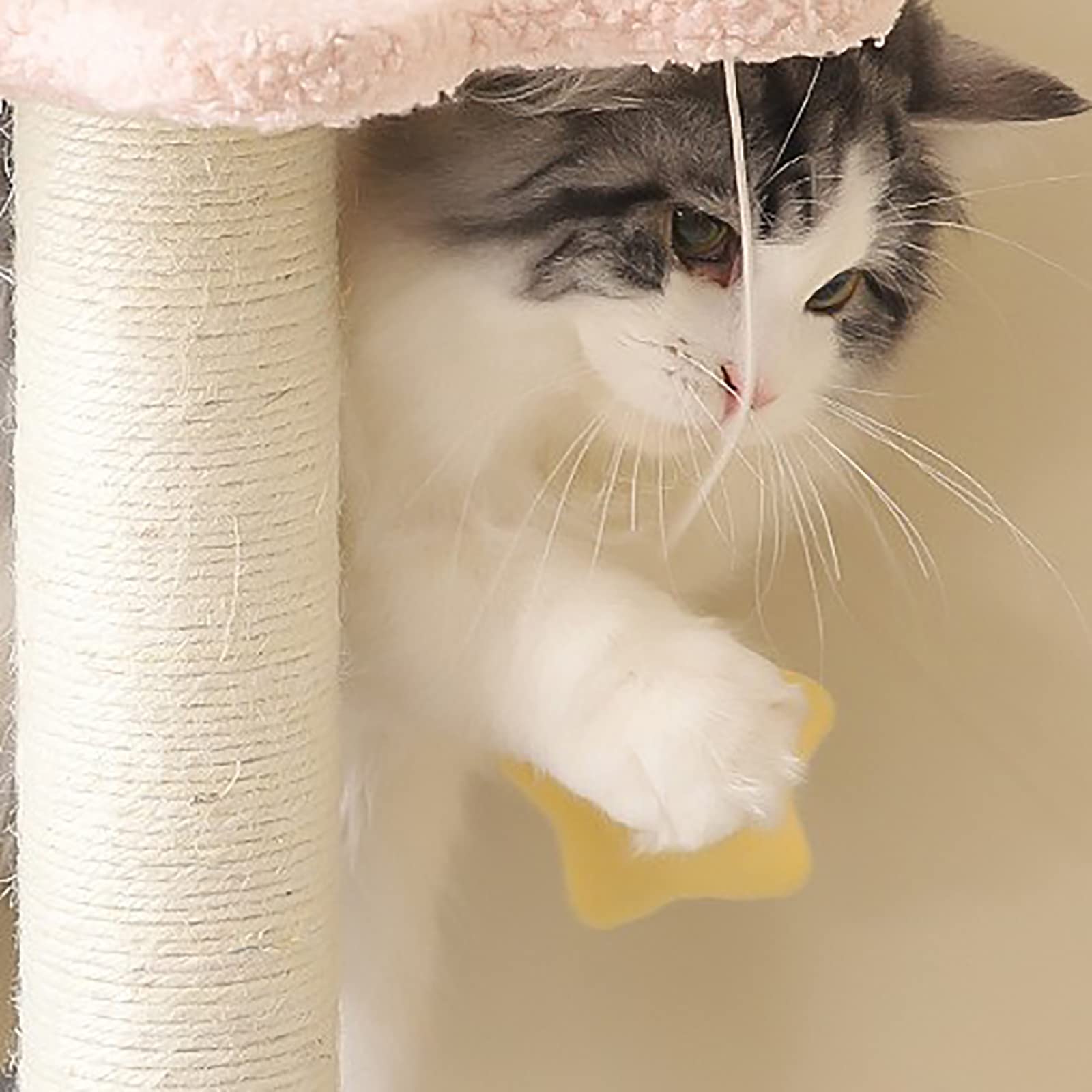Starry Sky Cat Tree - 4-Level Space Design with 2 Hanging Toys, Multi-Cat Friendly & Soft Plush Covering - Perfect for Indoor Play, Climbing & Napping for Cats