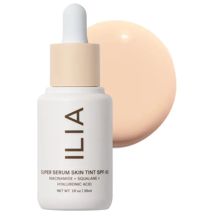 ILIA Super Serum Skin Tint SPF 40 - Lightweight Tinted Moisturizer with Skincare Benefits & Sun Protection | Perfect for Daily Wear, Natural Makeup Look & Sun Defense
