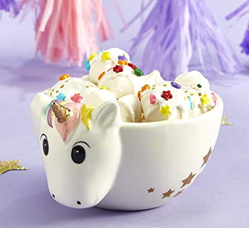 Hand-Painted Unicorn Ceramic Bowl for Ice Cream, Soup & Cereal - Perfect for Kids' Parties, Breakfast & Dessert Serving