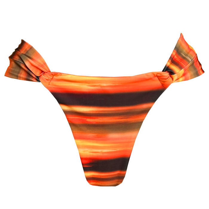 Orange Sunrise Brazilian Classic Side Scrunch Bikini Bottom - Sexy High Cut Swimwear for Beach, Pool & Summer Vacations