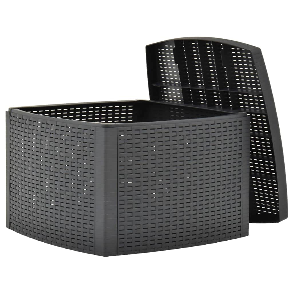 Modern Minimalist Outdoor Patio Side Table with Extra Storage Space - 21.3