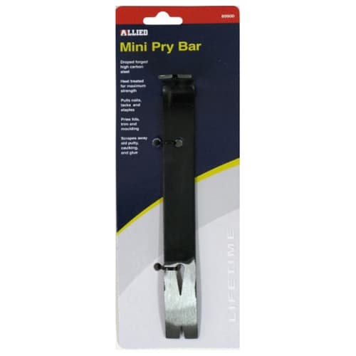 Allied 89900 7-Inch Mini Pry Bar - Durable Steel Construction for Home Repair, Automotive & DIY Projects - Perfect for Removing Nails, Opening Crates & Prying Tasks