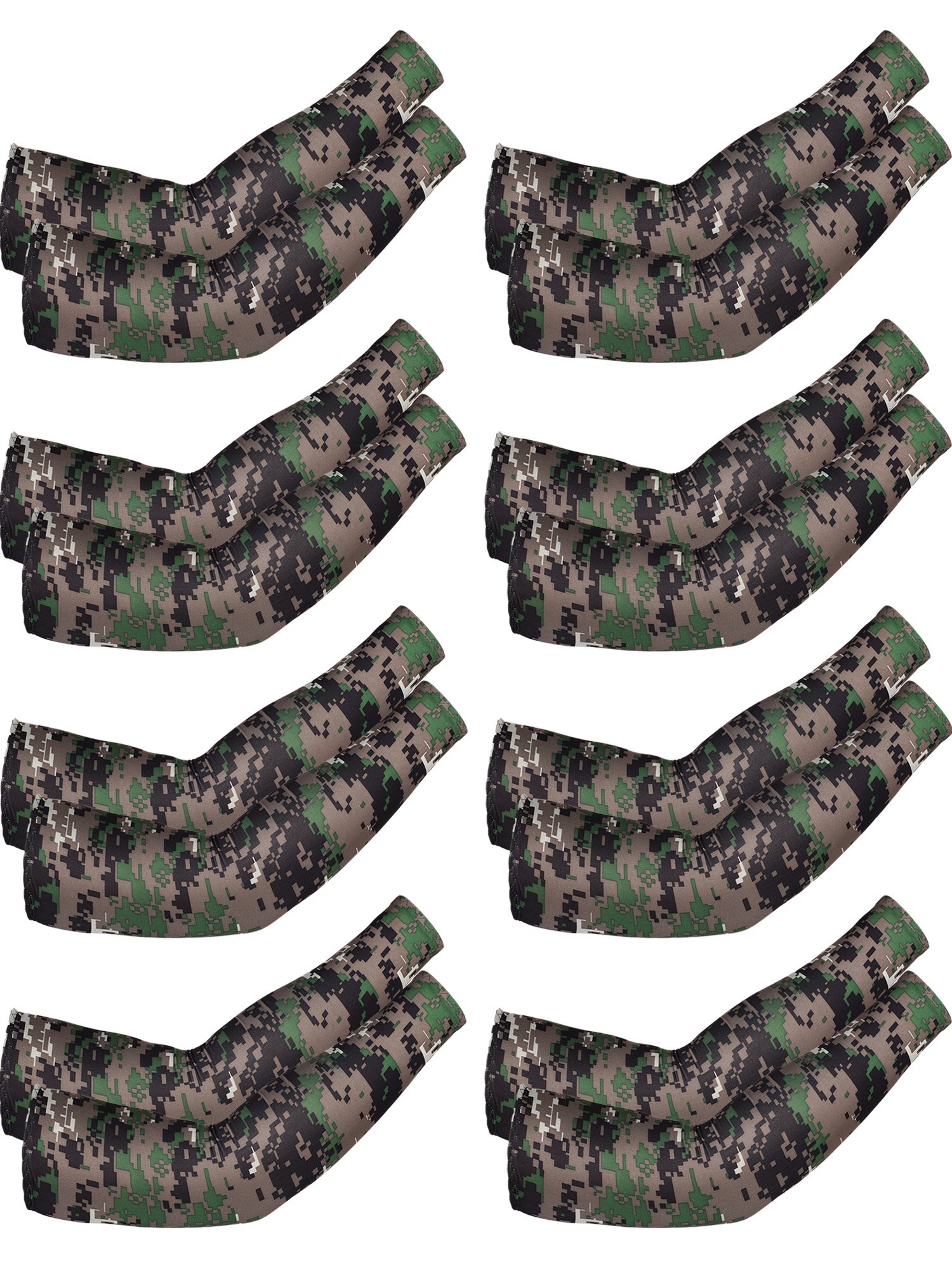8 Pairs Unisex UV Protection & Cooling Arm Sleeves - Breathable Ice Silk Sun Protection for Outdoor Sports, Running, Cycling & Hiking (Camouflage Pattern)