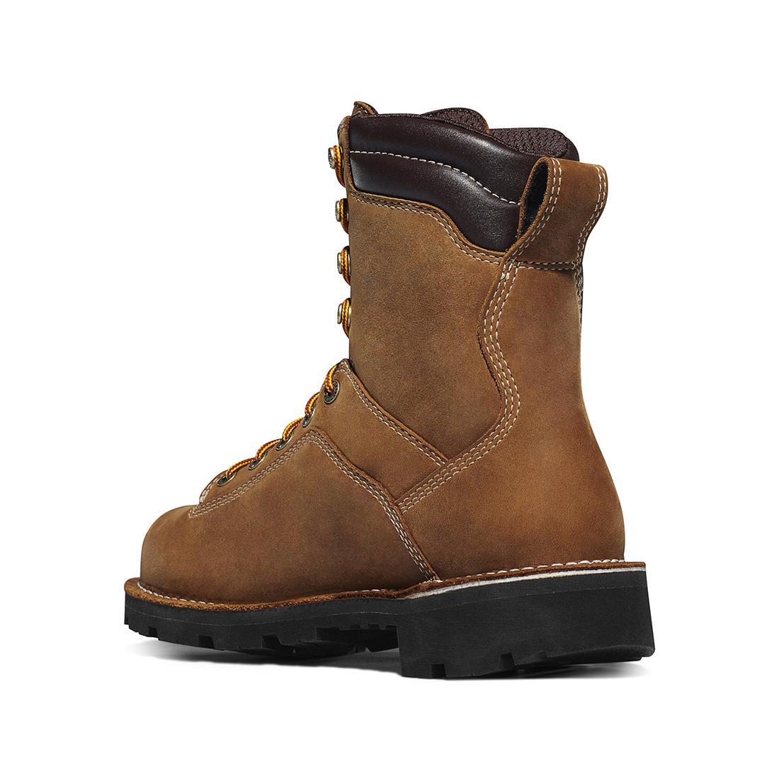 Quarry USA 8 Soft Toe Work Boots - Distressed Brown Leather Safety Shoes for Men - Durable Construction Work Boots for Warehouse, Factory & Outdoor Jobs