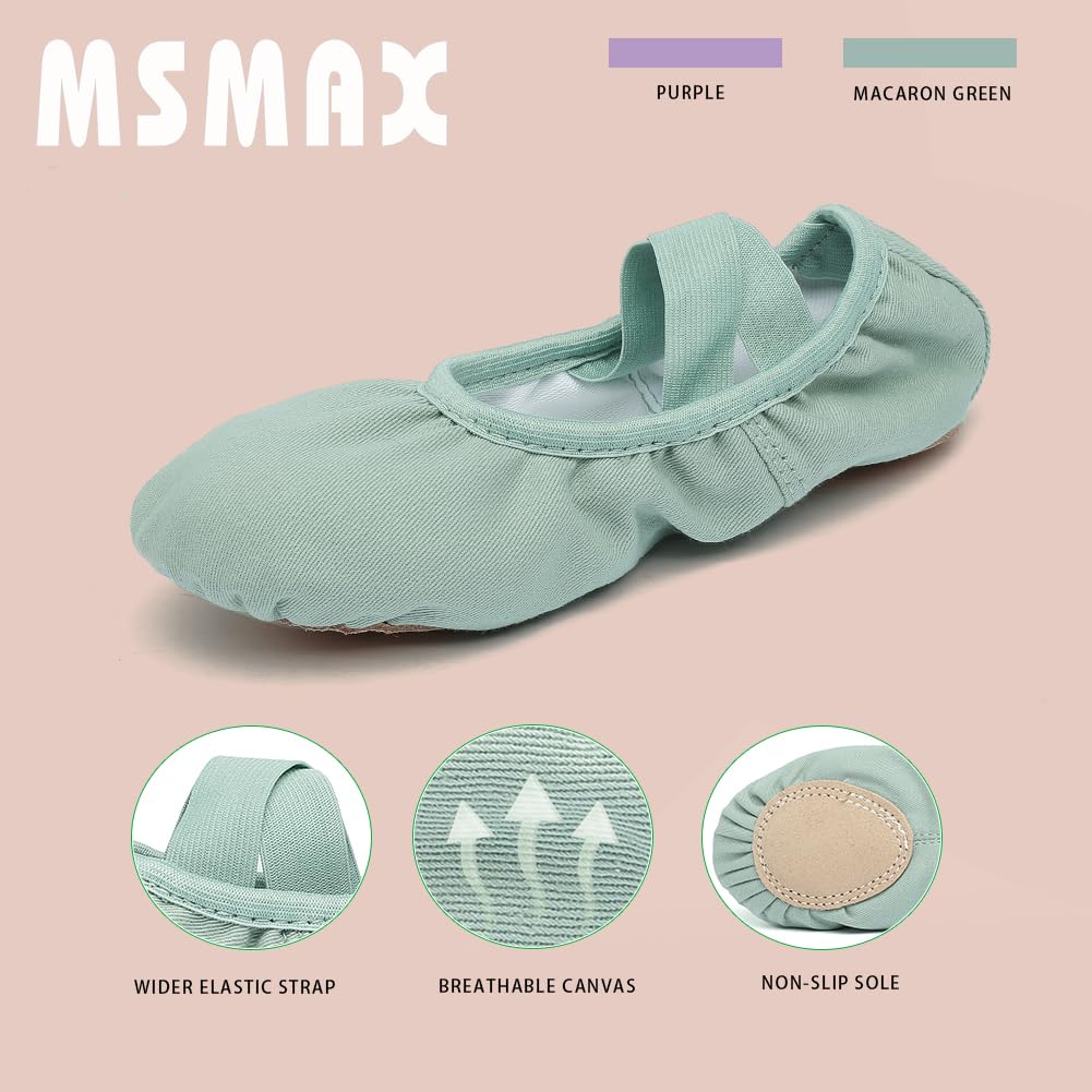 Girls Ballet Dance Shoes for Toddlers - Split Sole Lyrical Turners - Perfect for Ballet Class, Recitals & Dance Performances
