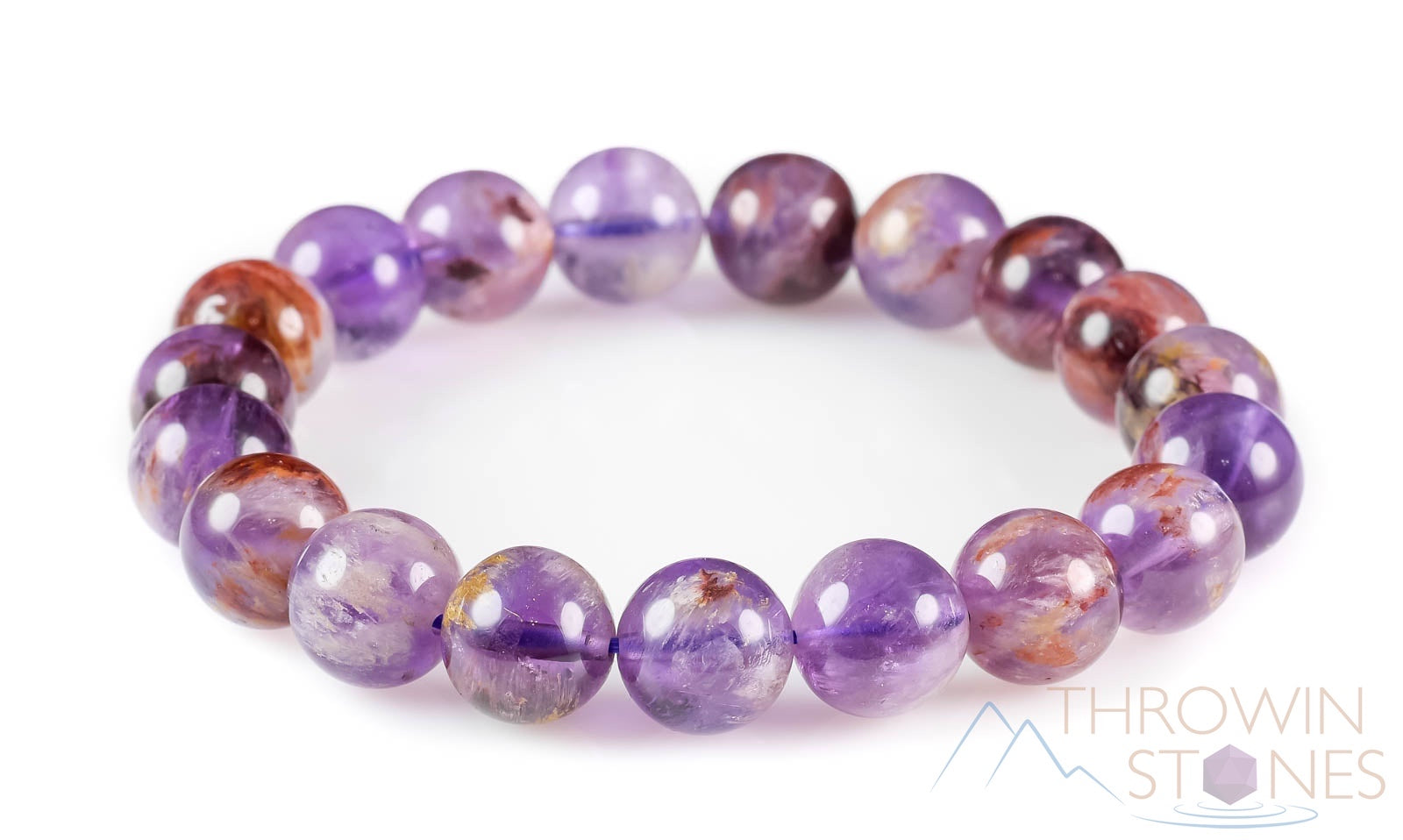 Amethyst Crystal Bracelet - Round Beads Beaded Bracelet, Handmade Healing Jewelry, February Birthstone Gift for Women - Perfect for Meditation, Yoga & Spiritual Healing